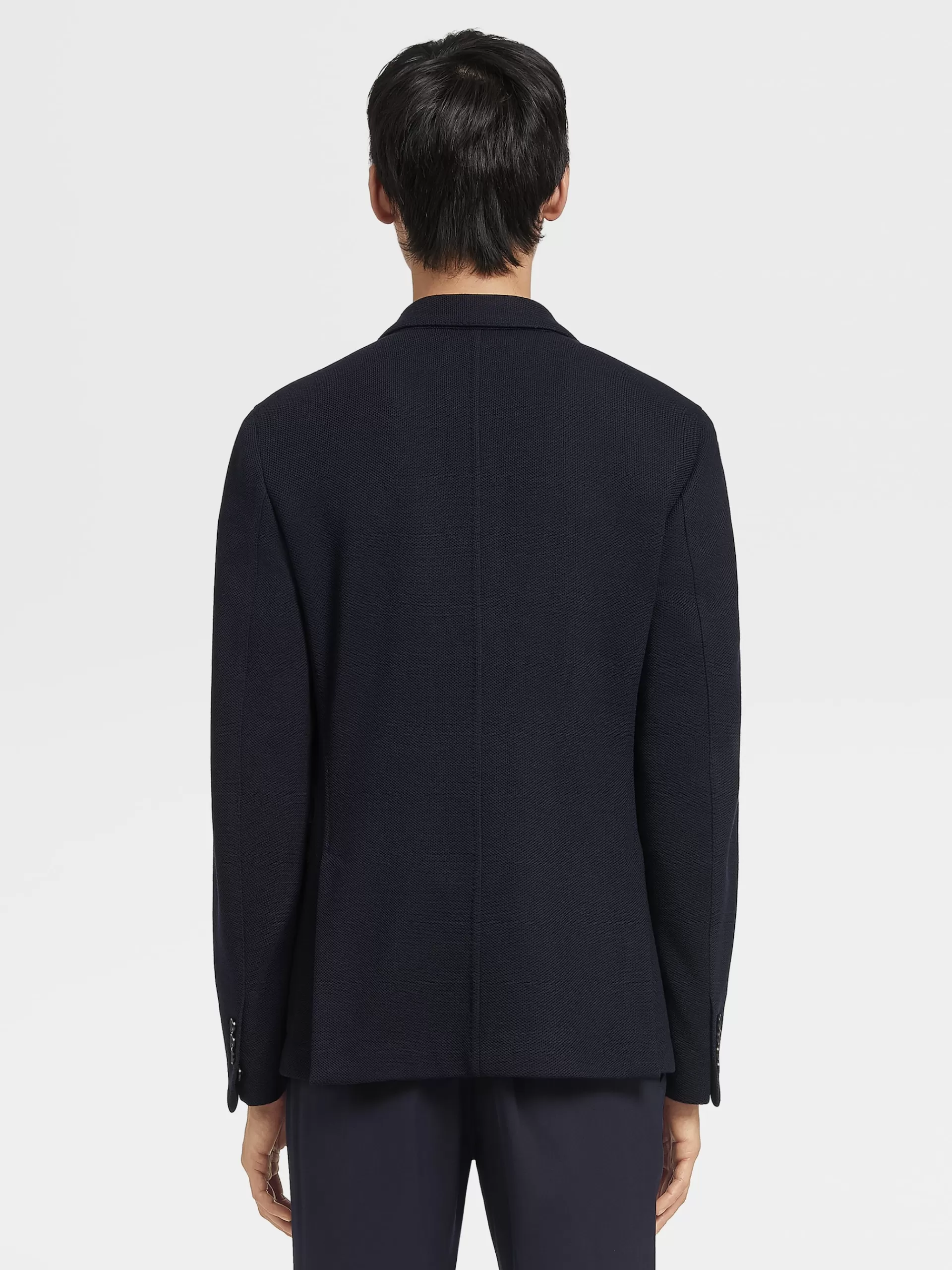 ZEGNA Blazers^Blazer Packaway Em Jersei De La High Performance™ E Algodao Azul-Marinho
