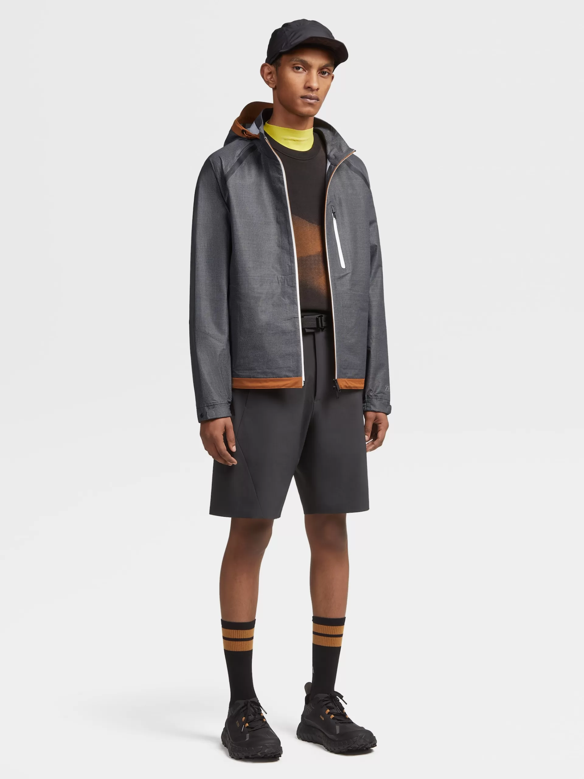 ZEGNA Blusoes E Casacos^Blusao Com Capuz Preto E Branco Em La Ripstop Com Dyneema® E Construcao Em 3 Camadas Preto/Branco