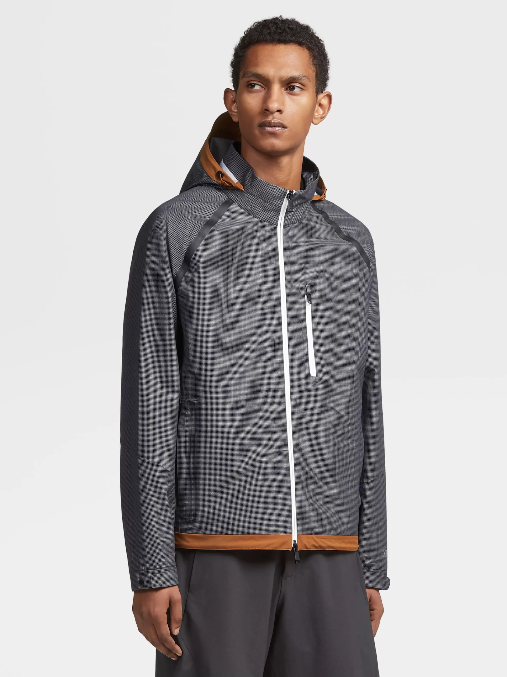 ZEGNA Blusoes E Casacos^Blusao Com Capuz Preto E Branco Em La Ripstop Com Dyneema® E Construcao Em 3 Camadas Preto/Branco