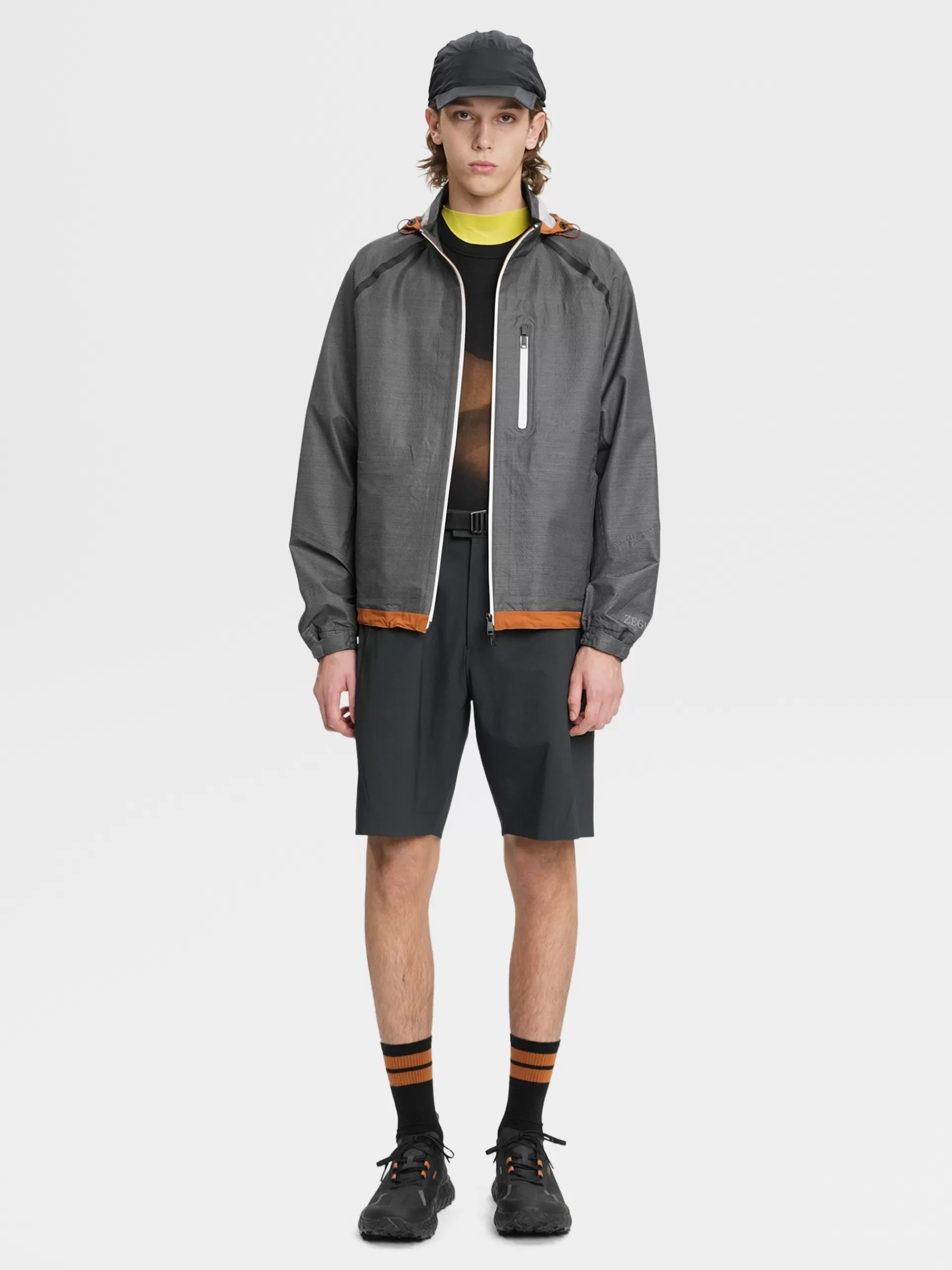 ZEGNA Blusoes E Casacos^Blusao Com Capuz Preto E Branco Em La Ripstop Com Dyneema® E Construcao Em 3 Camadas Preto/Branco