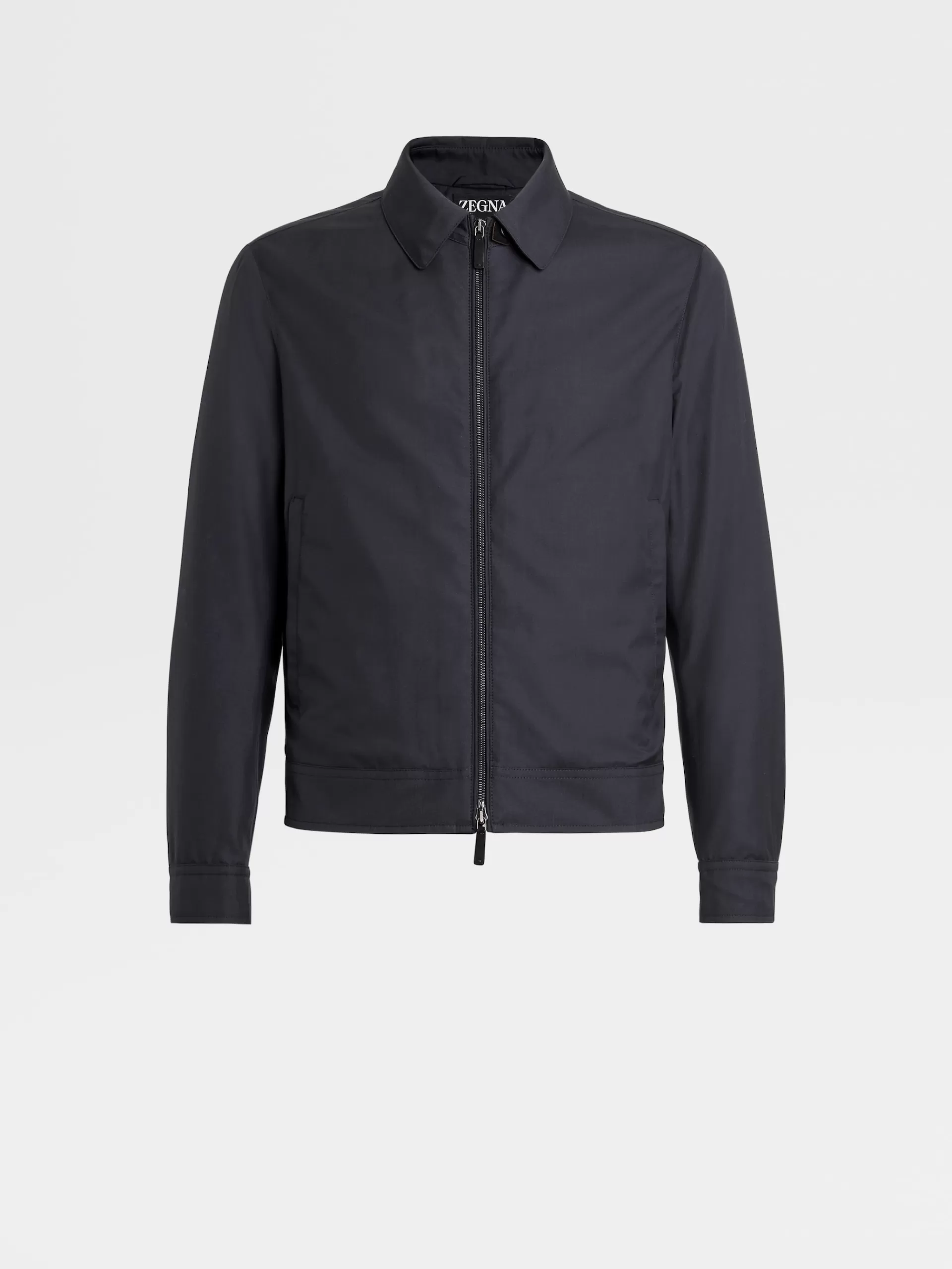 ZEGNA Blusoes E Casacos^Blusao Leggerissimo Em La E Seda Com Fecho De Correr Azul-Marinho