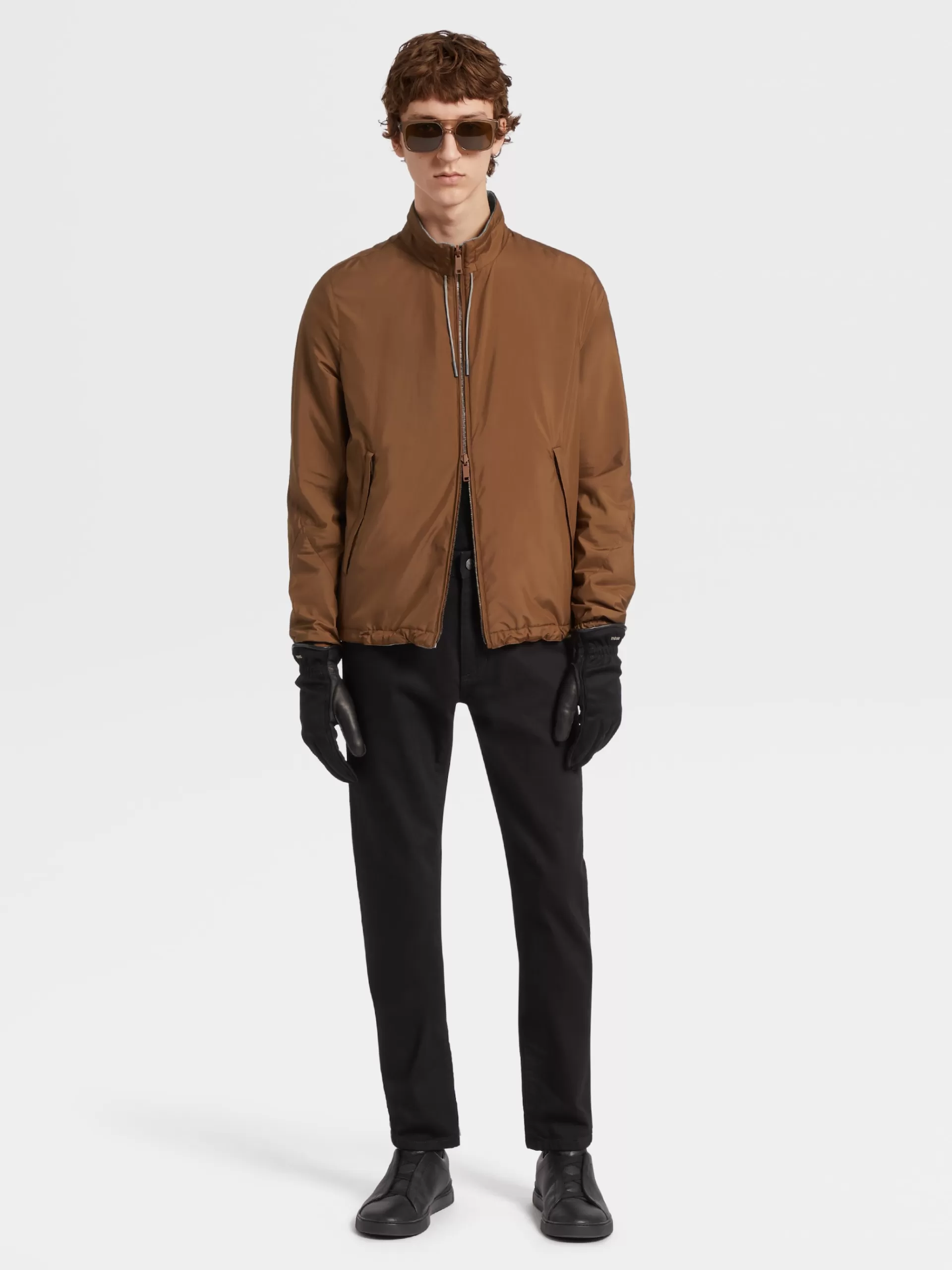 ZEGNA Blusoes E Casacos^Blusao Reversivel Em Tecido Tecnico Vicunha/Cinzento