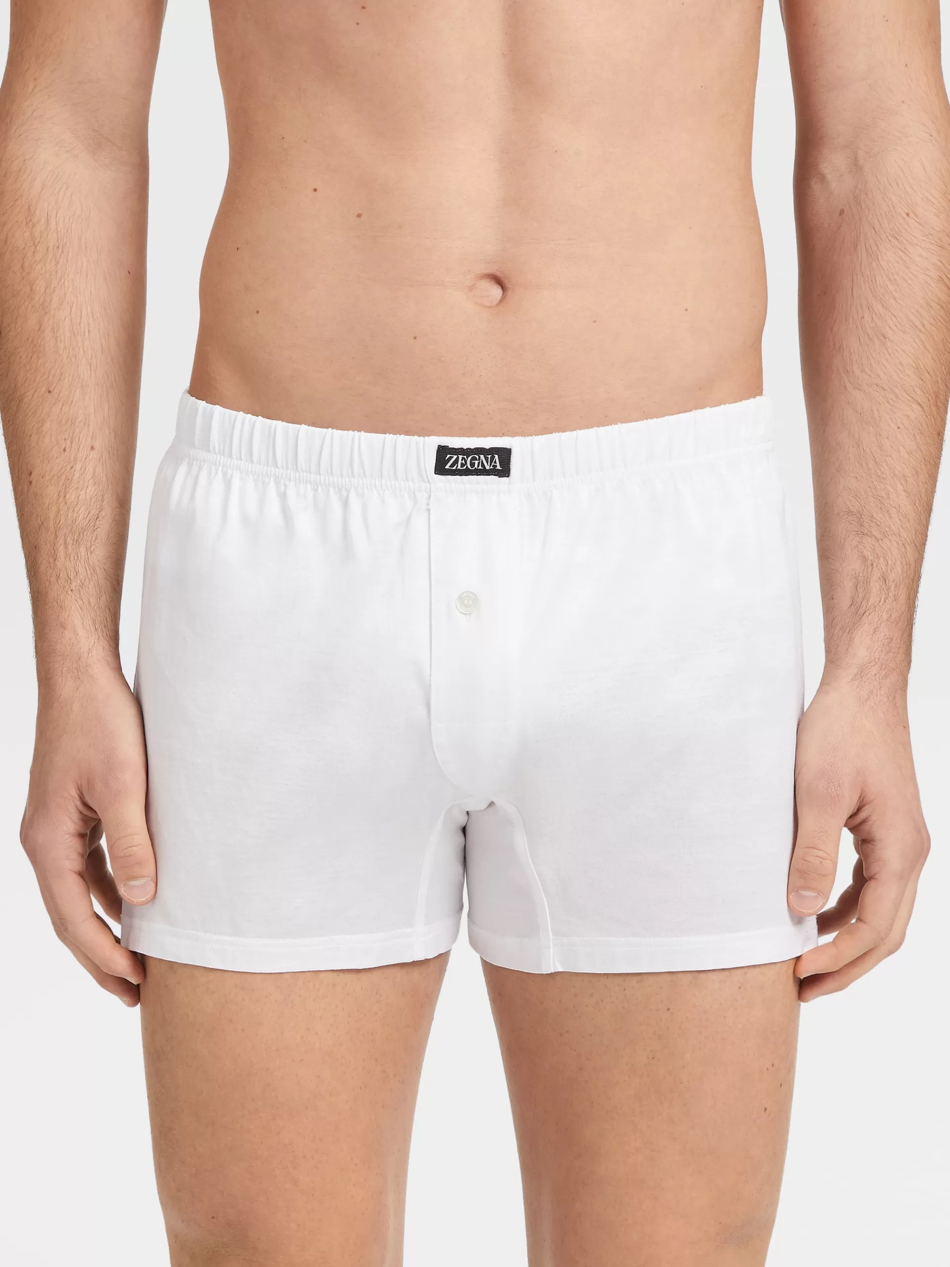 ZEGNA Roupa Interior E Meias^Boxers Em Algodao Filoscozia S Branco