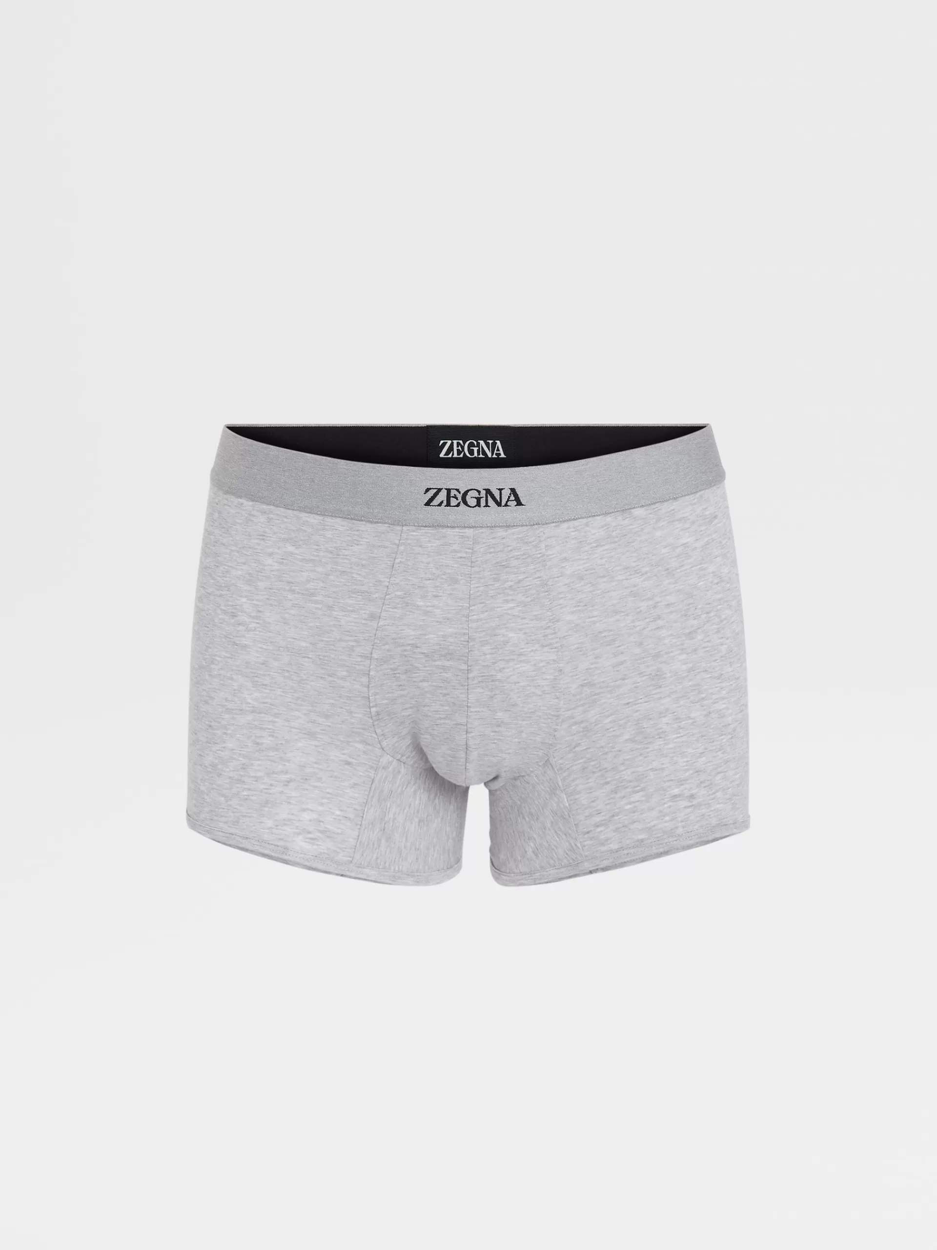 ZEGNA Roupa Interior E Meias^Boxers Em Algodao No Tom Cinza Mesclado Cinzento Mesclado