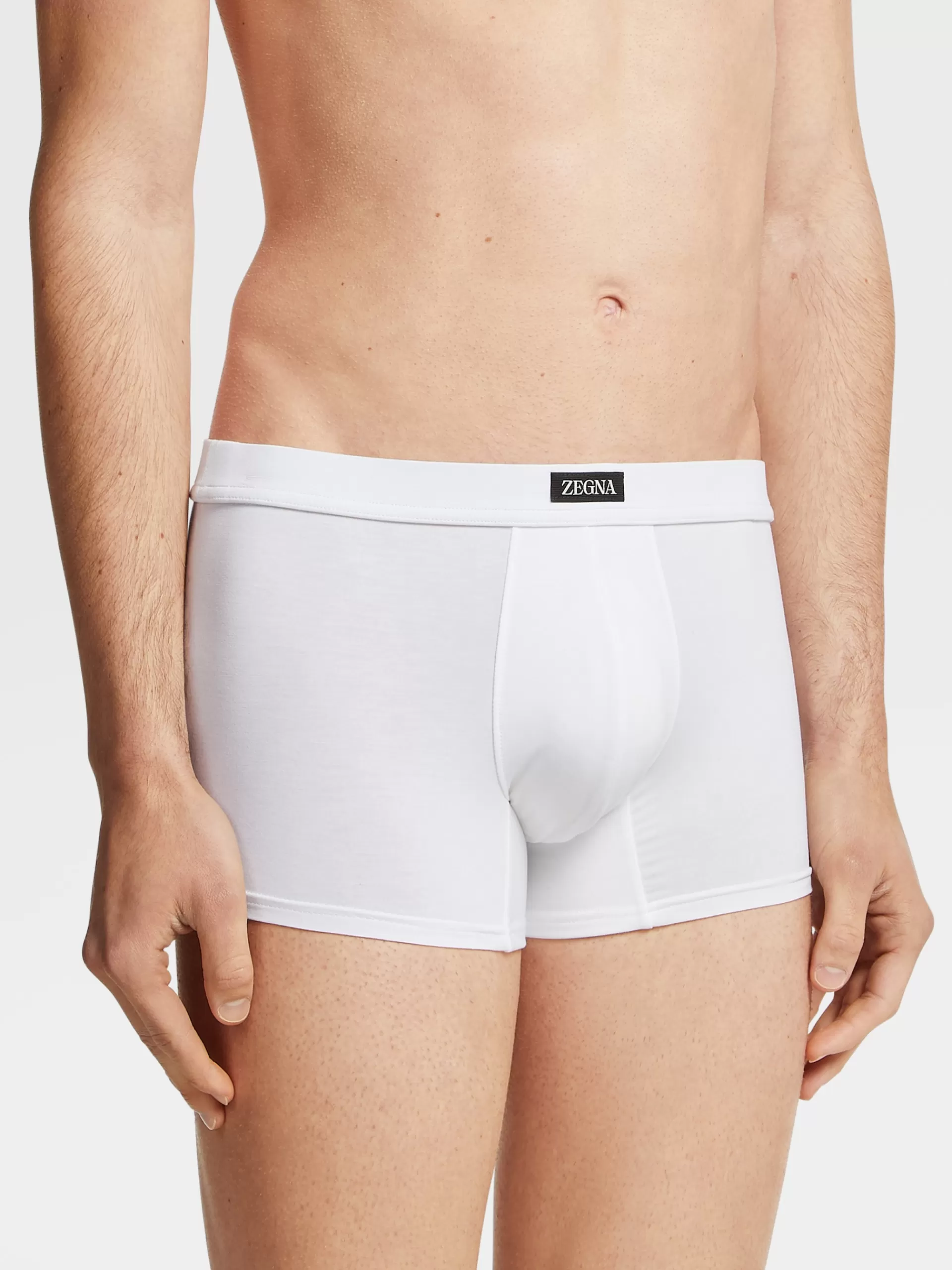 ZEGNA Roupa Interior E Meias^Boxers Em Modal Elastico Branco