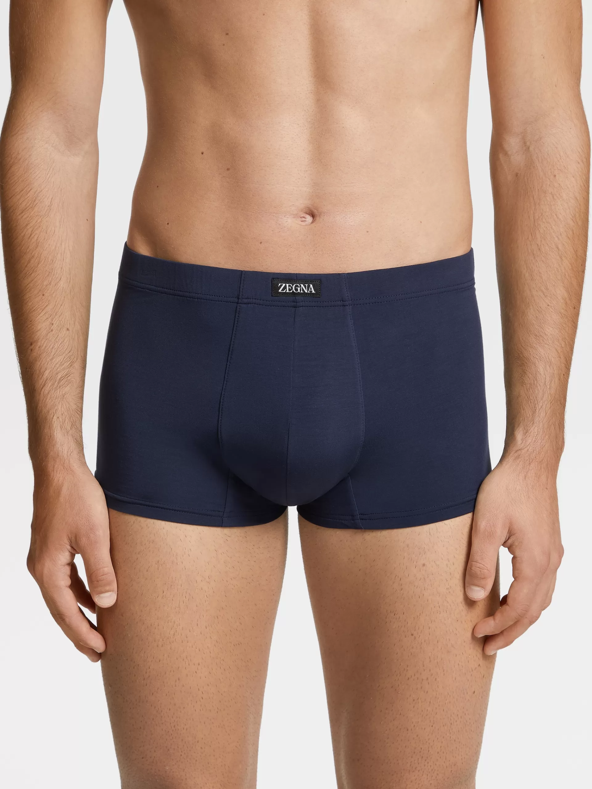 ZEGNA Roupa Interior E Meias^Boxers Em Modal Elastico Azul-Marinho