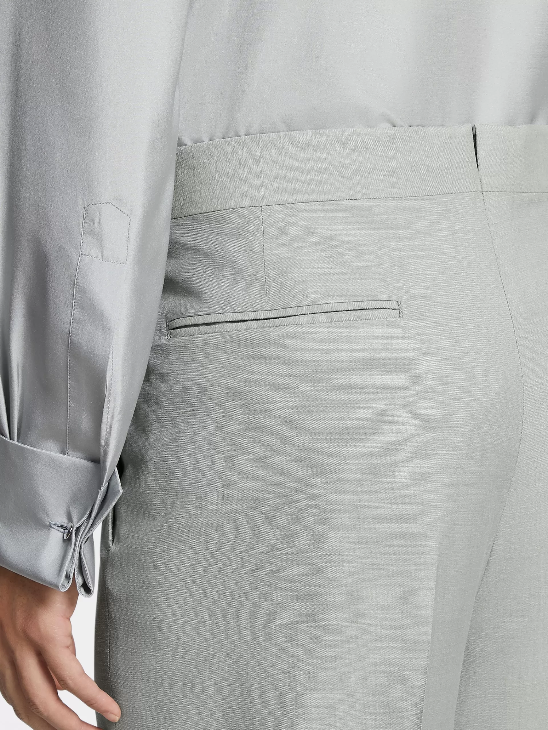 ZEGNA Calças^Calças De Cerimonia Azul-Claras Em Seda E La Com Prega Azul-Claro