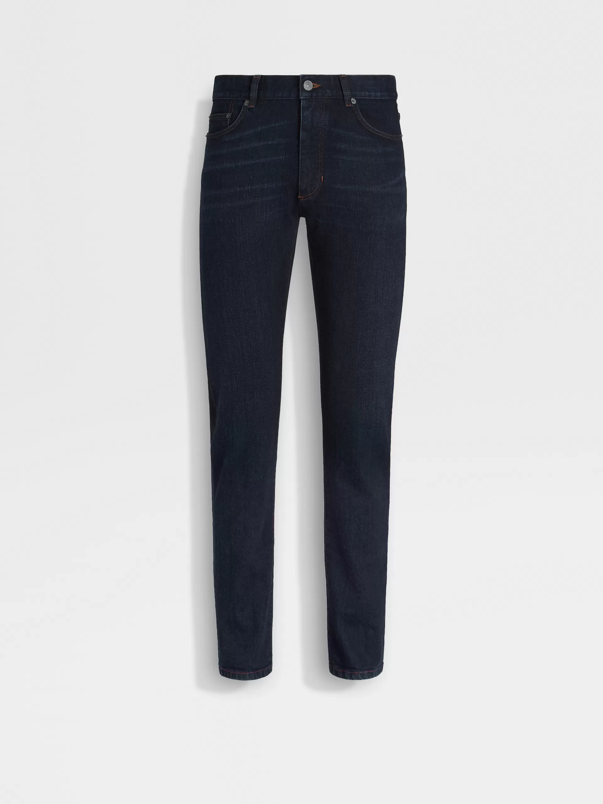 ZEGNA Jeans^Calças De Ganga City Com 5 Bolsos, Em Confortavel Algodao Com Lavagem Simples Azul-Escuro