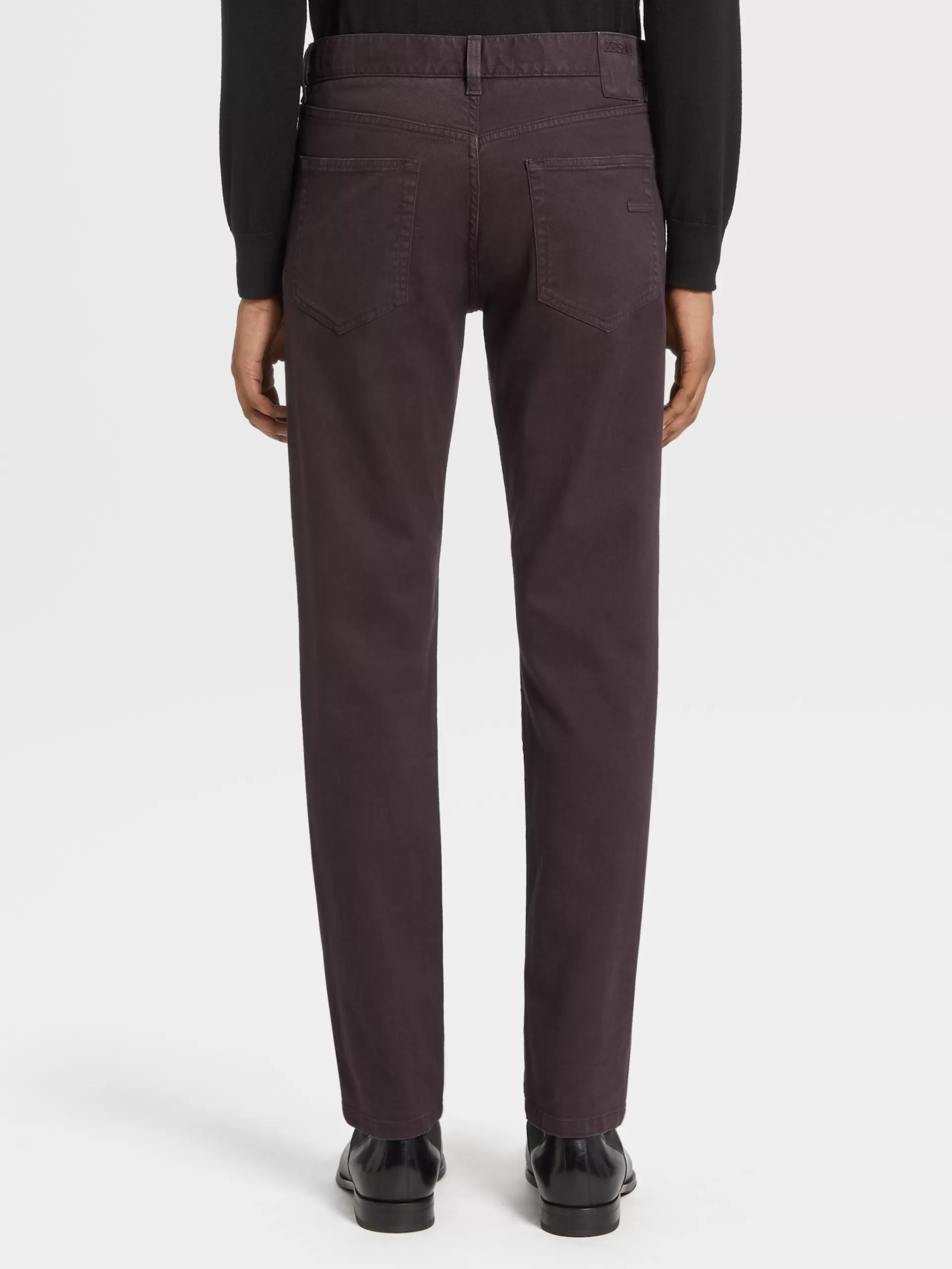ZEGNA Jeans^Calças De Ganga City Em Algodao Elastico Com 5 Bolsos No Tom Roxo-Escuro