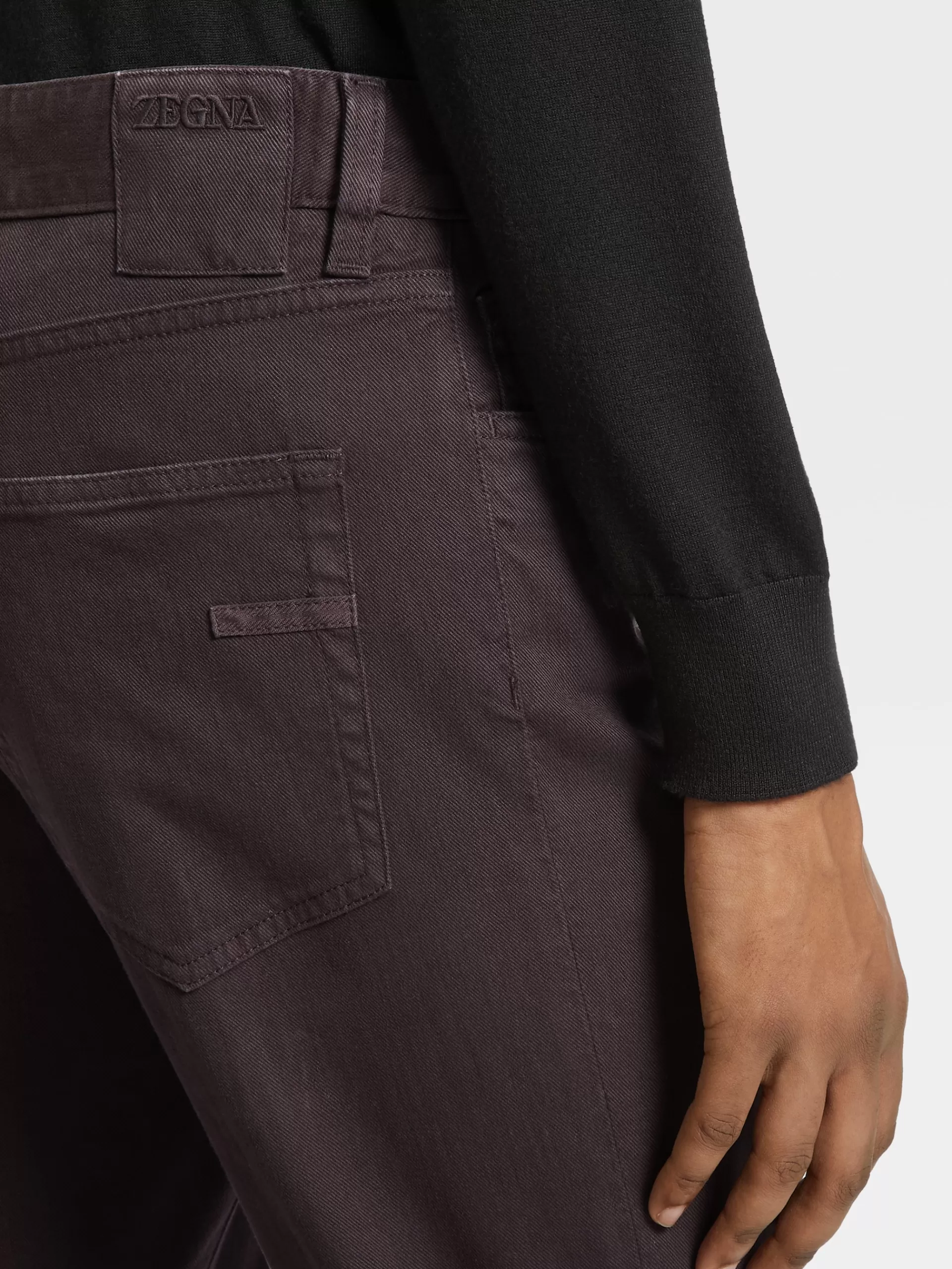 ZEGNA Jeans^Calças De Ganga City Em Algodao Elastico Com 5 Bolsos No Tom Roxo-Escuro