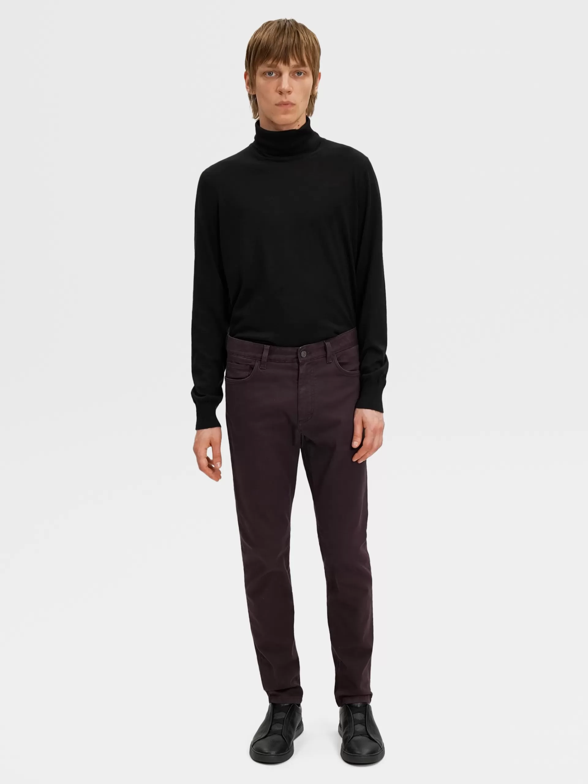 ZEGNA Jeans^Calças De Ganga City Em Algodao Elastico Com 5 Bolsos No Tom Roxo-Escuro