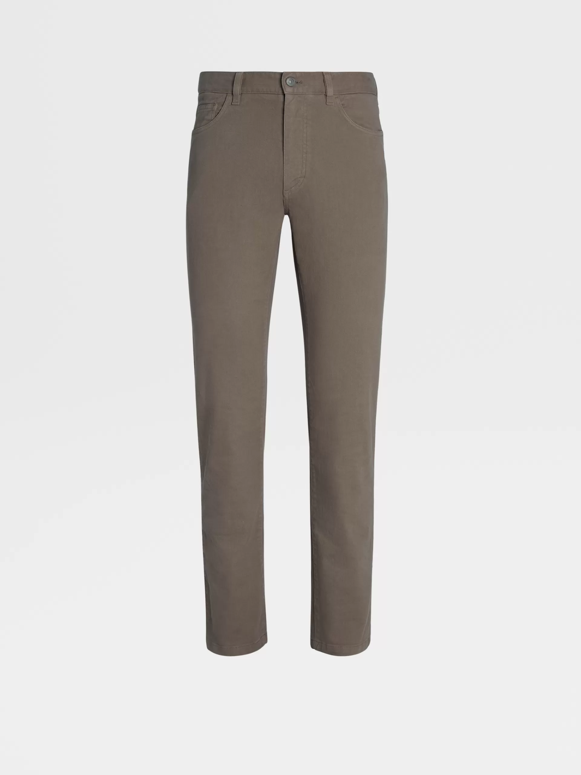ZEGNA Jeans^Calças De Ganga City Em Algodao Elastico Deslavado Com 5 Bolsos No Tom Cinza-Acastanhado Claro Cinzento-Acastanhado Claro