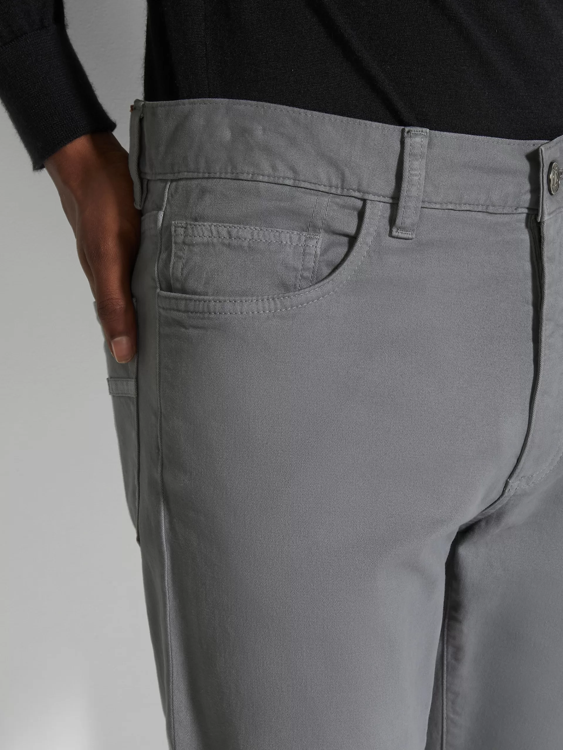 ZEGNA Jeans^Calças De Ganga City Em Gabardina De Algodao Elastico Com Tingimento Em Peca E 5 Bolsos Cinza-Claras Cinzento-Claro