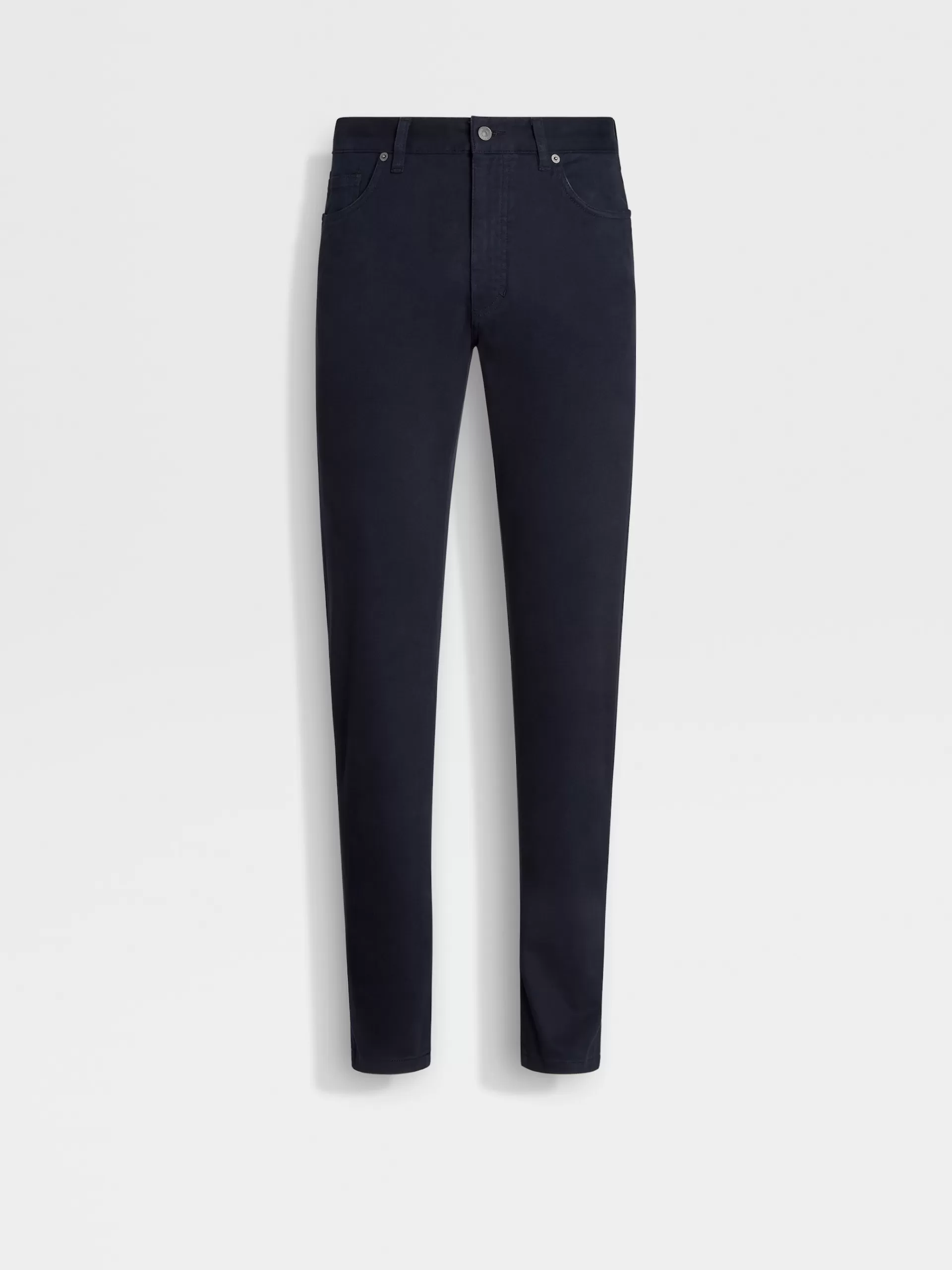 ZEGNA Jeans^Calças De Ganga City Em Gabardina De Algodao Elastico Com Tingimento Em Peca E 5 Bolsos No Tom Azul-Marinho