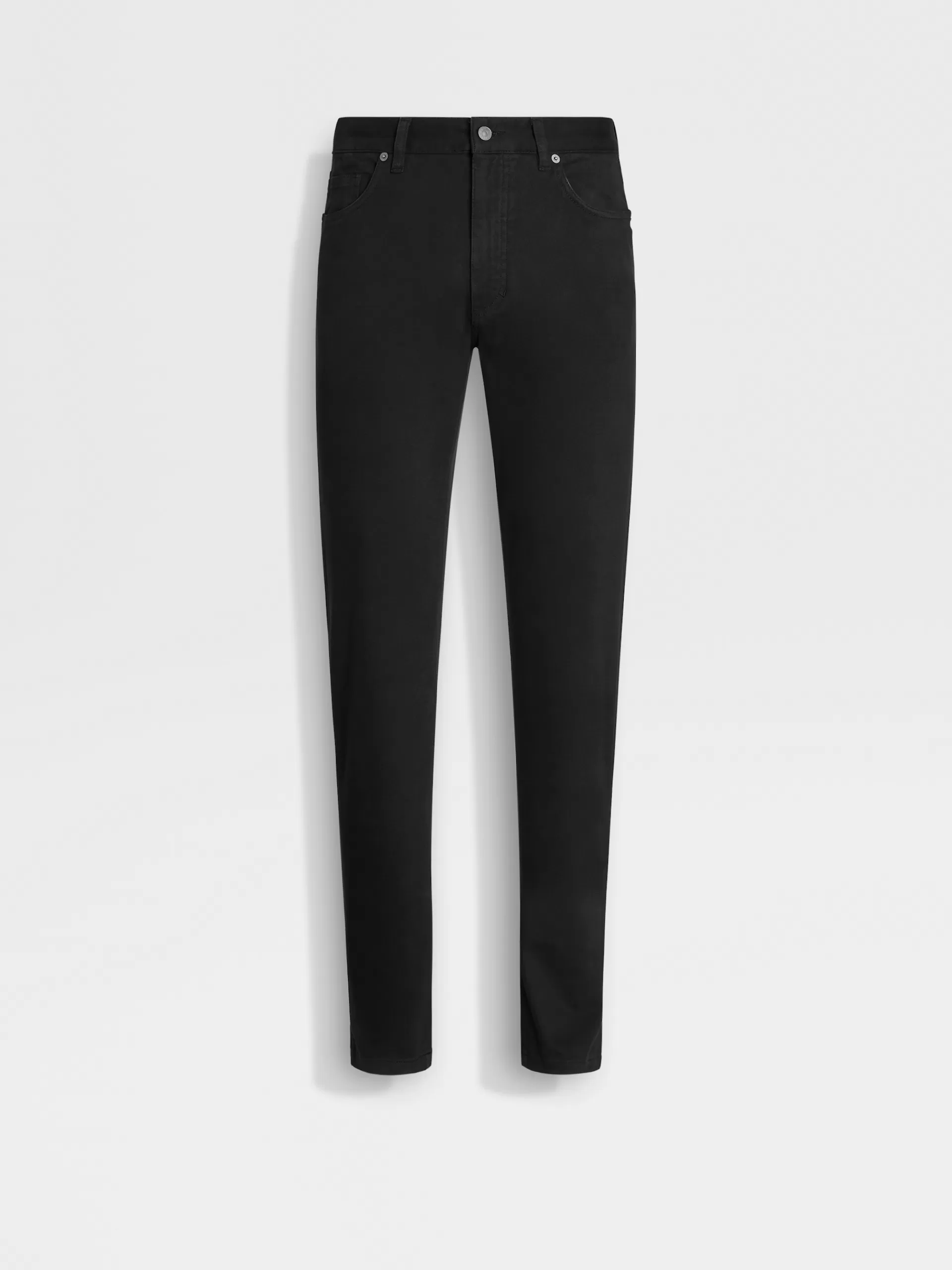 ZEGNA Jeans^Calças De Ganga City Em Gabardina De Algodao Elastico Com Tingimento Em Peca E 5 Bolsos Pretas Preto