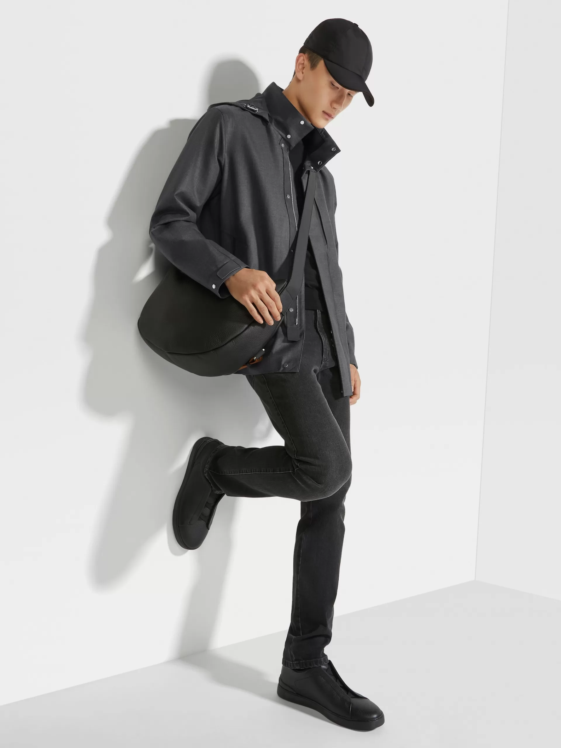 ZEGNA Jeans^Calças De Ganga Em Algodao Confortavel Com Efeito Desgastado E 5 Bolsos Cinza-Escuras Cinzento-Escuro
