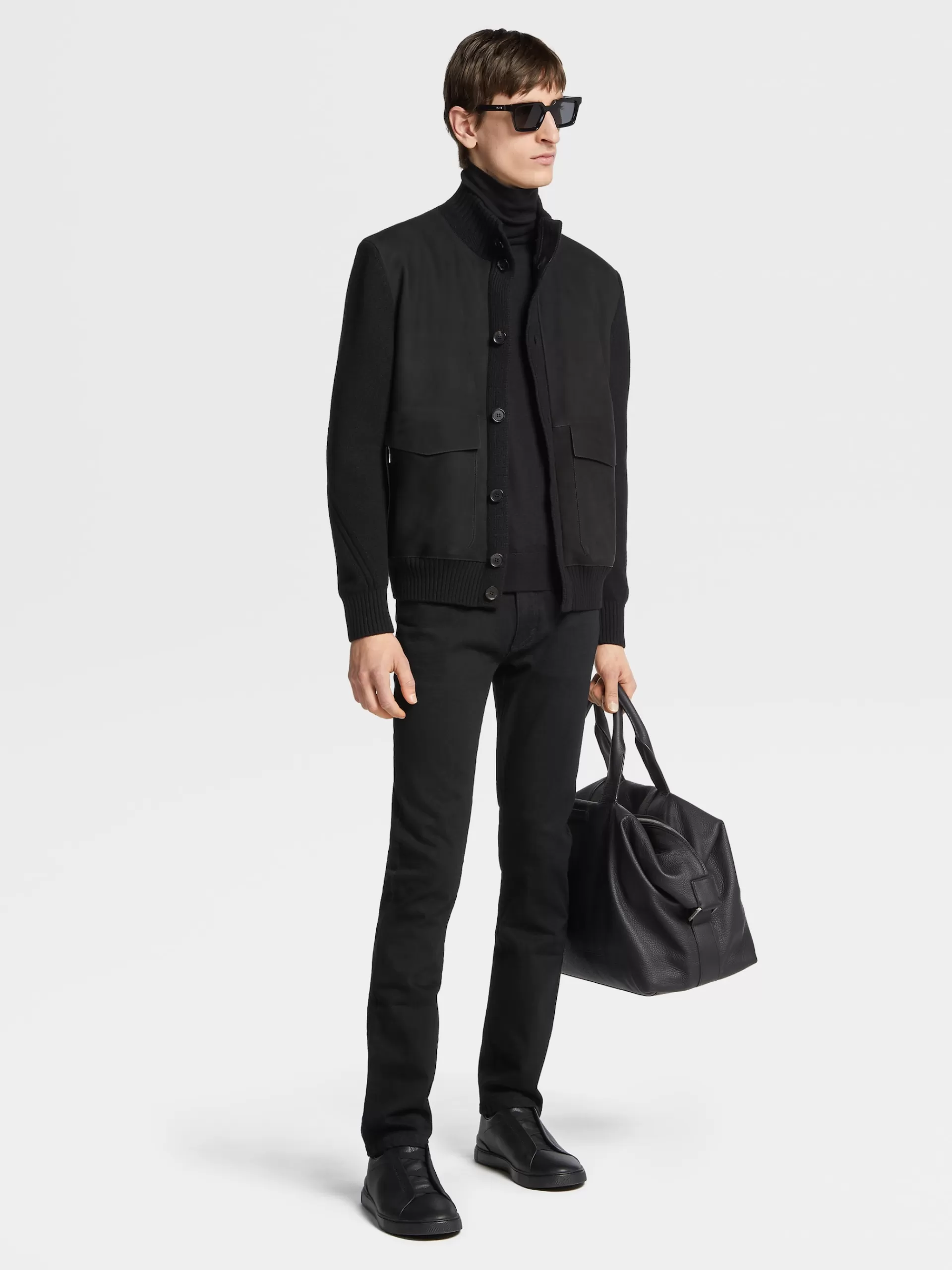 ZEGNA Jeans^Calças De Ganga Em Algodao Confortavel Com Lavagem Simples E 5 Bolsos Preto