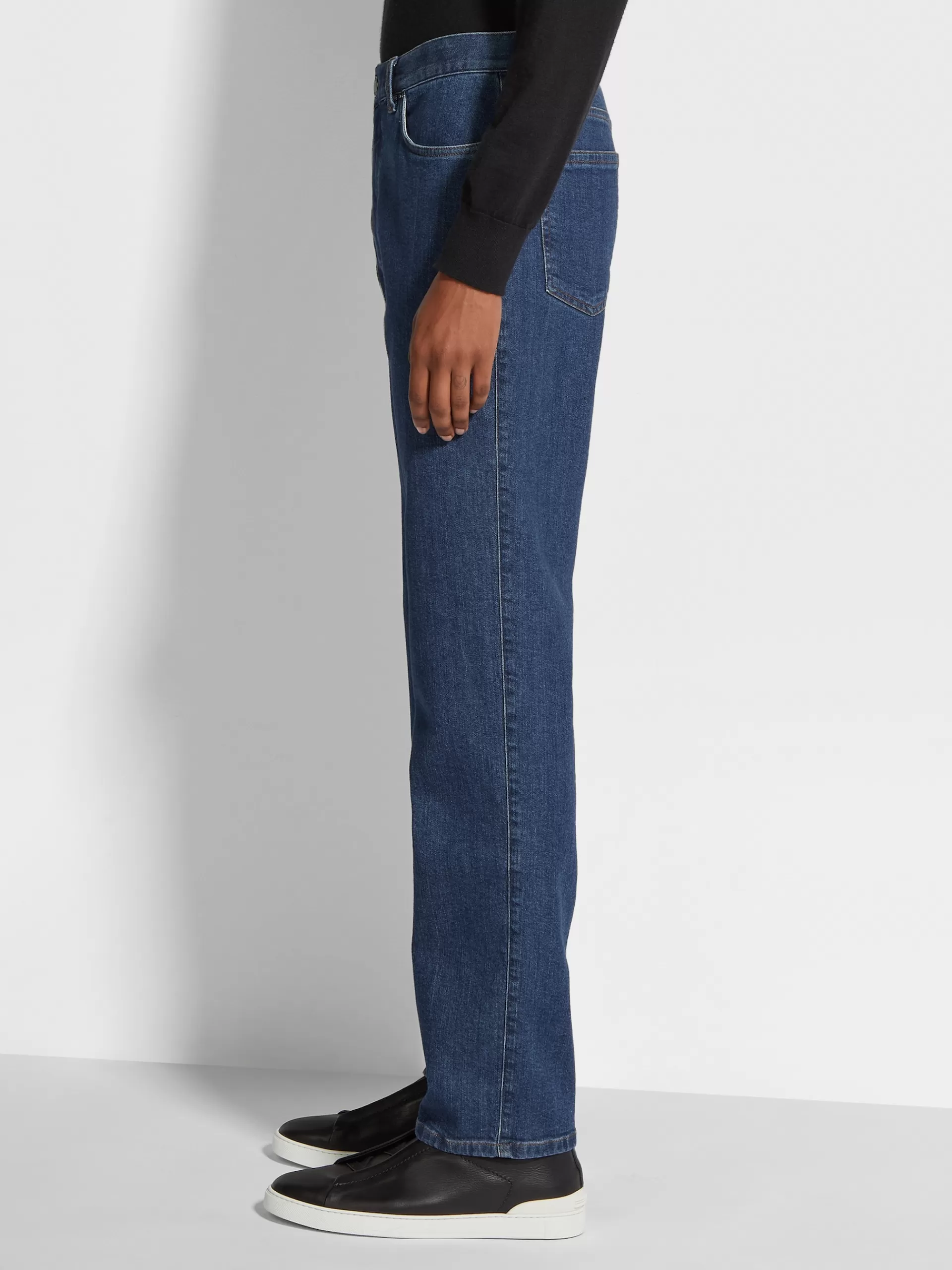ZEGNA Jeans^Calças De Ganga Em Algodao Organico Com Efeito Desgastado E 5 Bolsos Azuis Azul