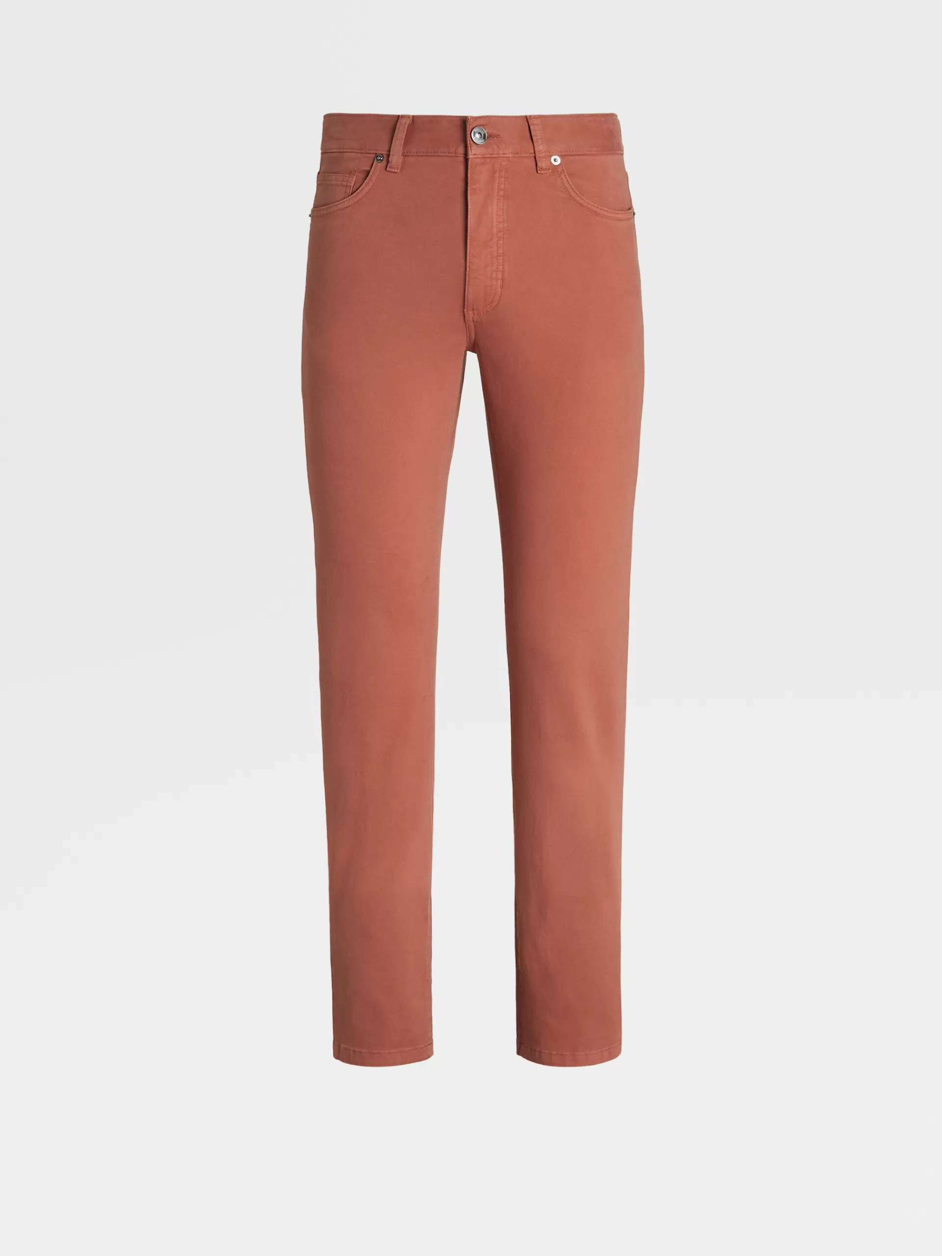 ZEGNA Jeans^Calças De Ganga Em Gabardina De Algodao Elastico Com 5 Bolsos Na Cor Bordo-Claro