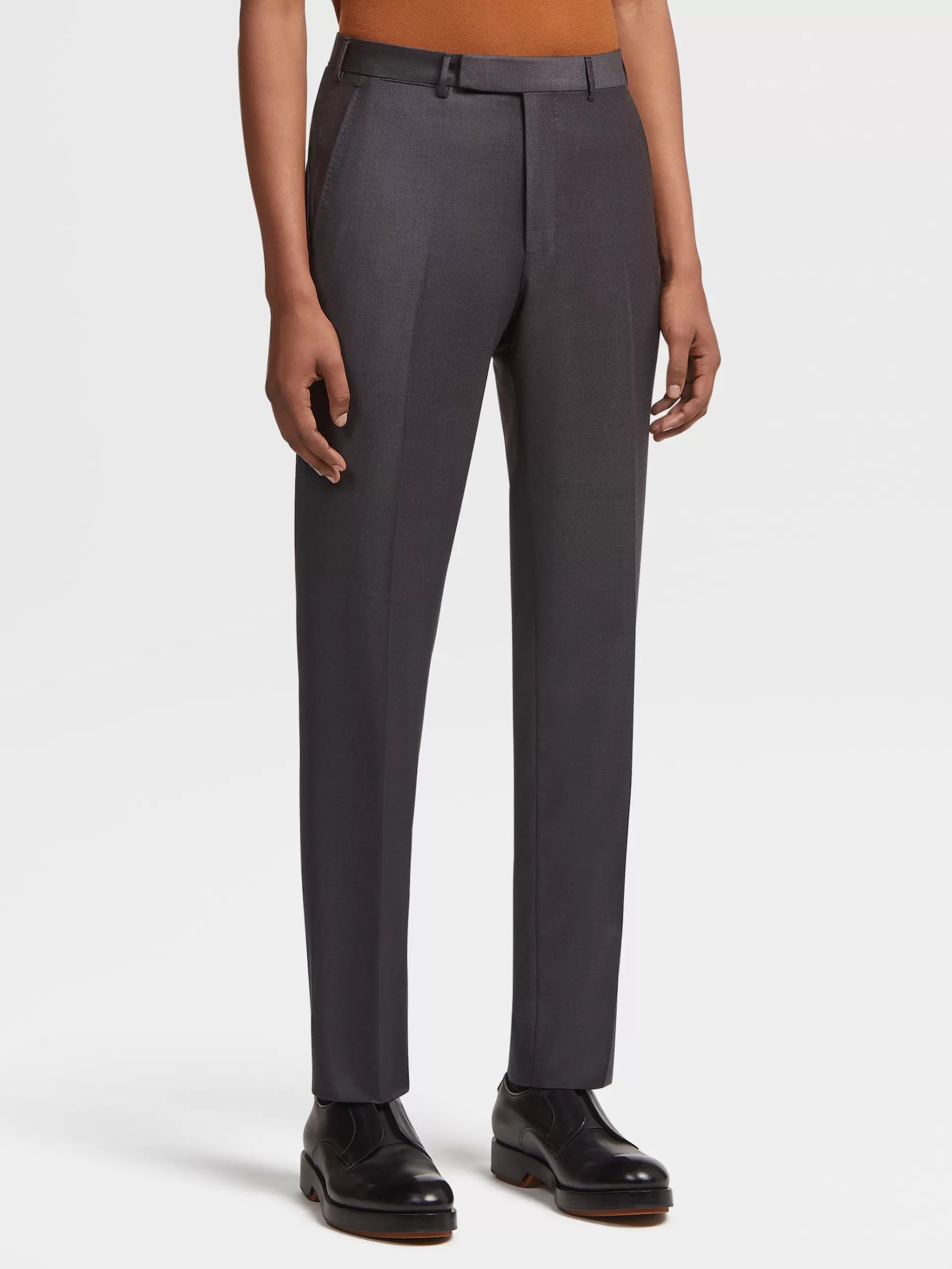ZEGNA Calças^Calças De La Trofeo™ Cinza-Escuras Cinzento-Escuro