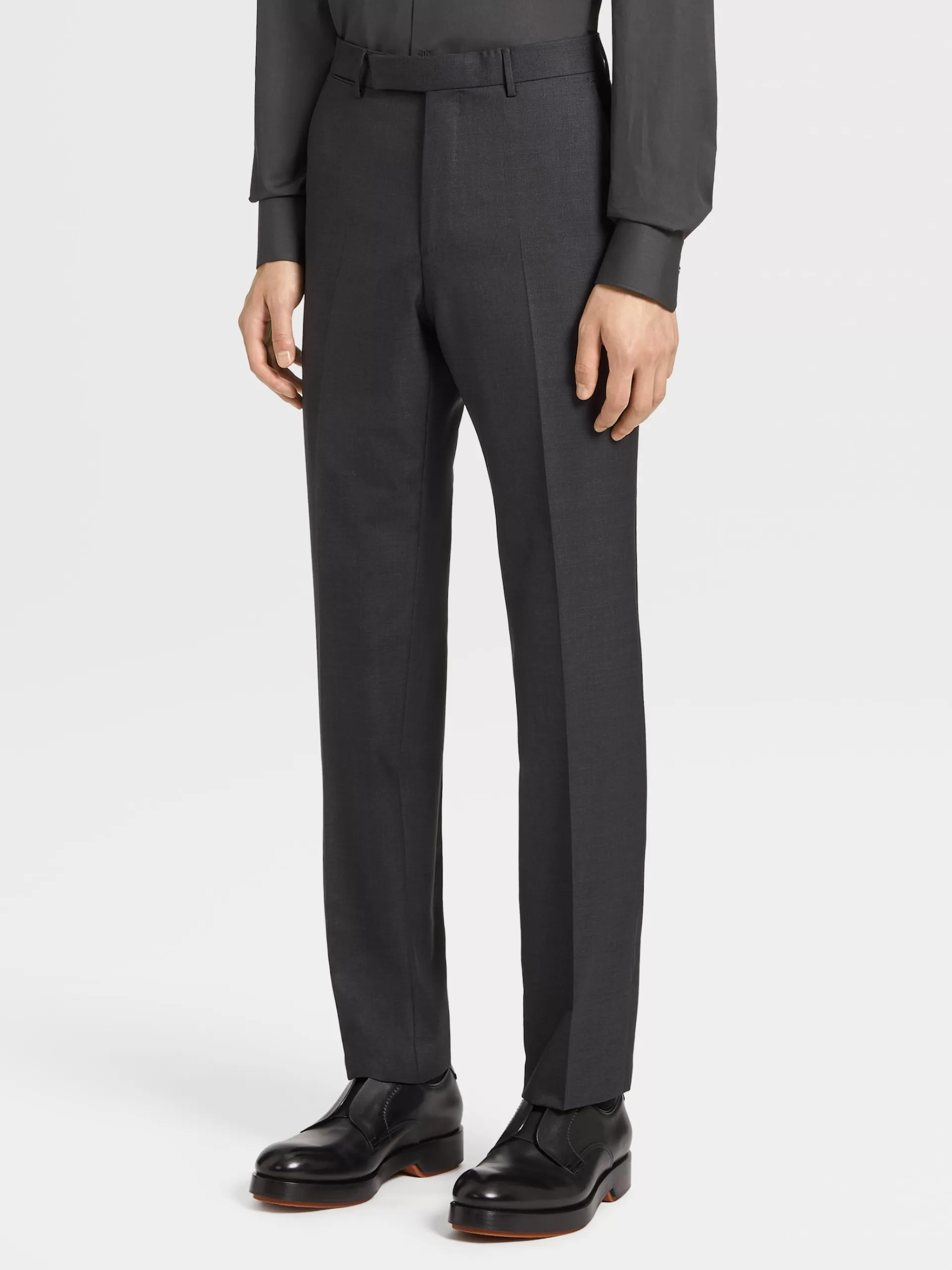 ZEGNA Calças^Calças Em La 15Milmil15 Cinza-Escuro Cinzento-Escuro