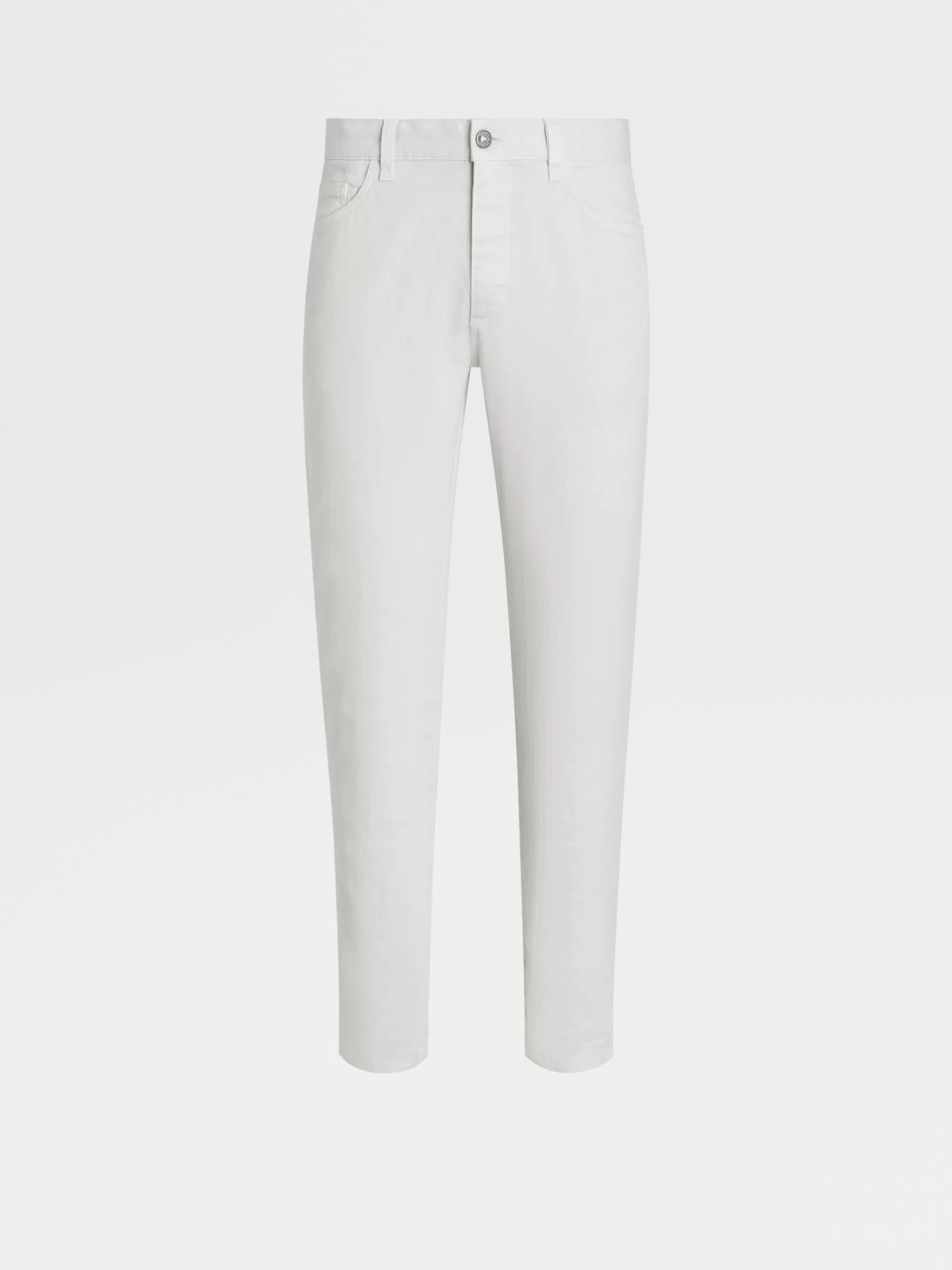 ZEGNA Jeans^Calças Em Mistura De Linho Elastico Com Tingimento Em Peca Bege-Claro