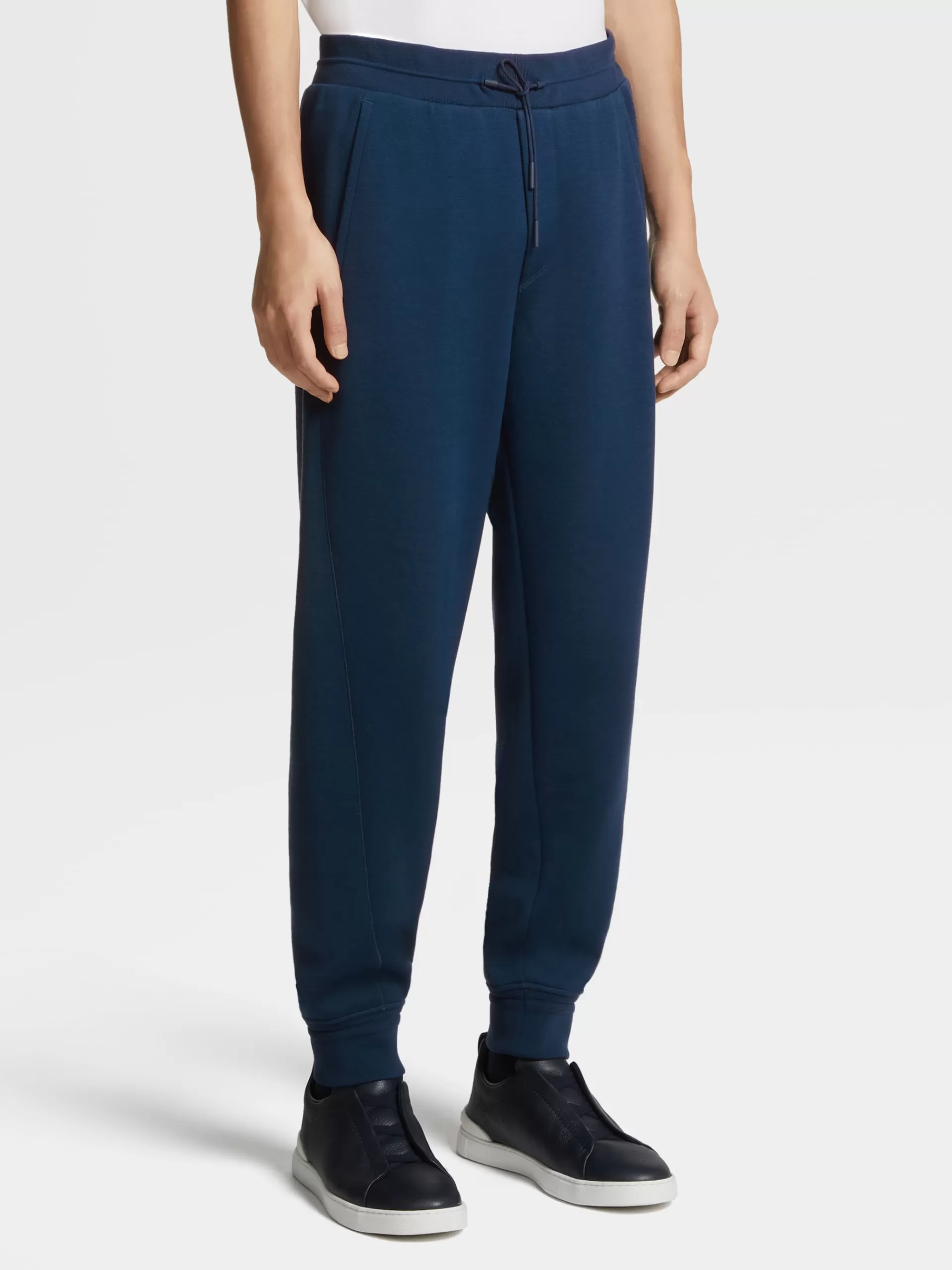 ZEGNA Calças Jogger^Calças Joggers Azul-Escuras Em Mistura De La High Performance™ Azul-Escuro