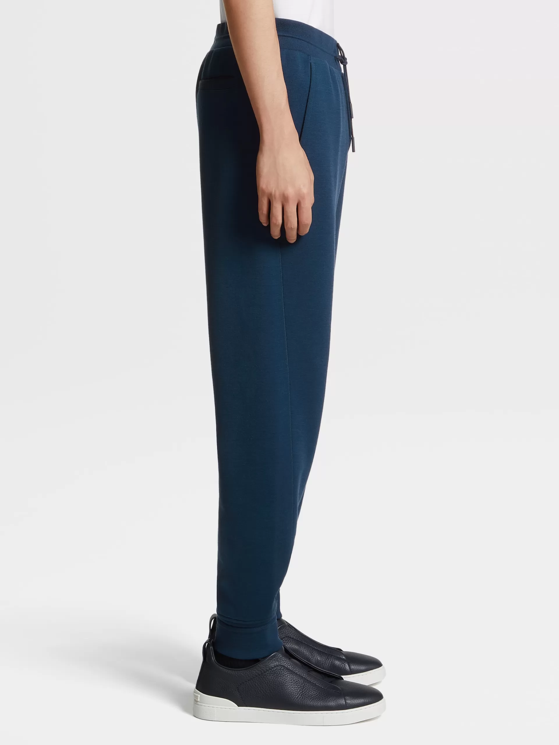 ZEGNA Calças Jogger^Calças Joggers Azul-Escuras Em Mistura De La High Performance™ Azul-Escuro