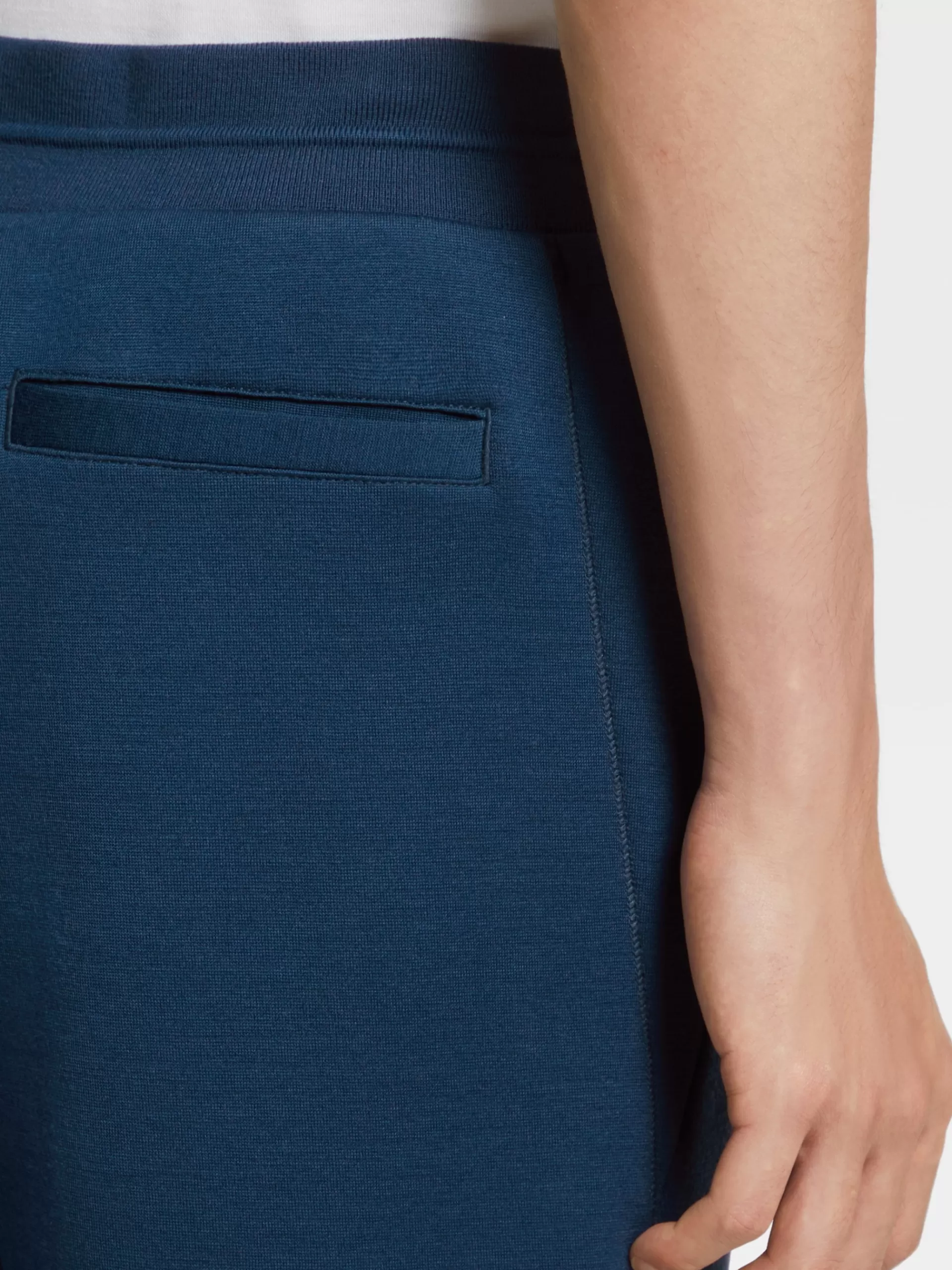 ZEGNA Calças Jogger^Calças Joggers Azul-Escuras Em Mistura De La High Performance™ Azul-Escuro