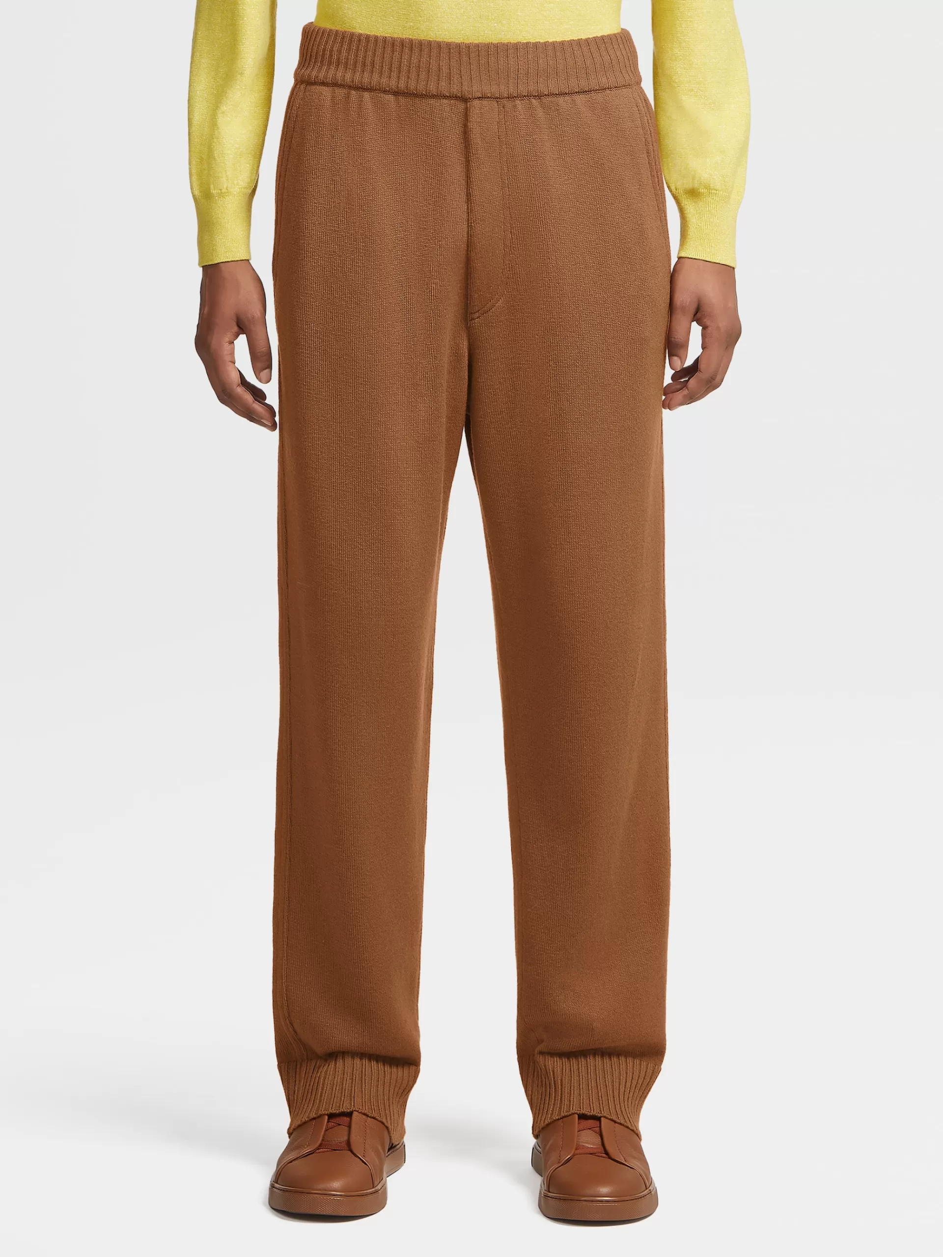 ZEGNA Calças Jogger^Calças Joggers Em Malha De Caxemira E Algodao Na Cor Vicunha