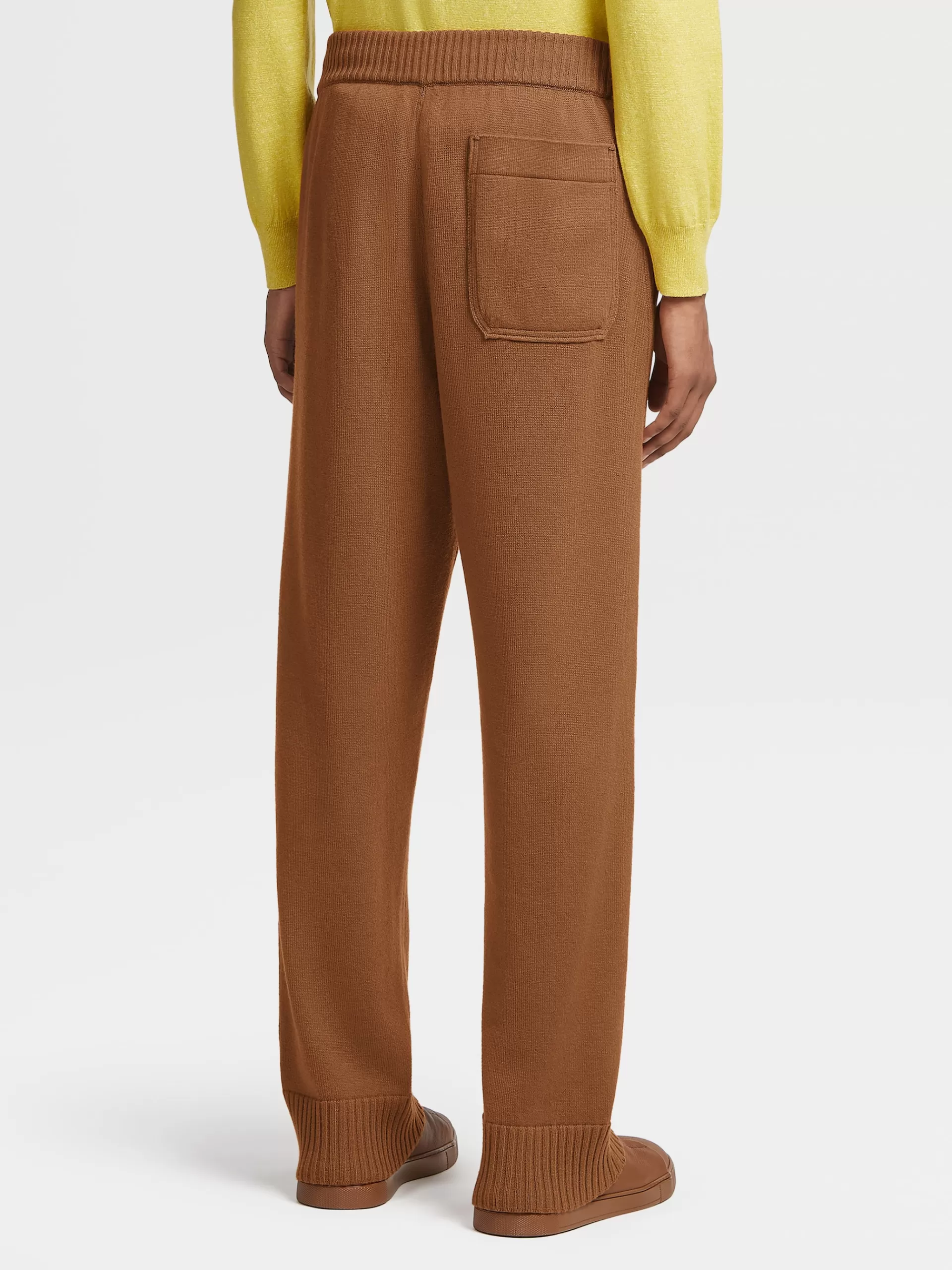 ZEGNA Calças Jogger^Calças Joggers Em Malha De Caxemira E Algodao Na Cor Vicunha