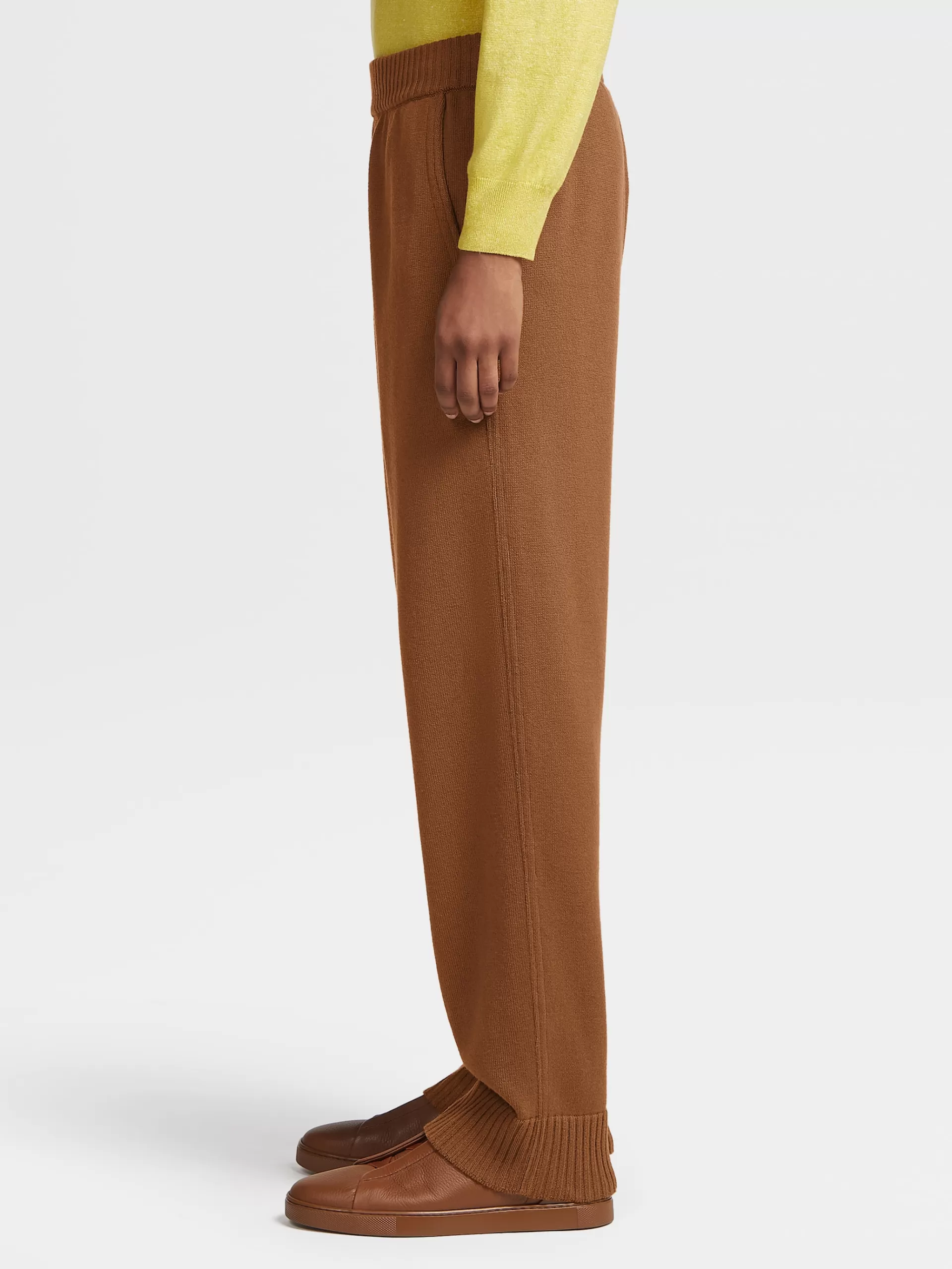 ZEGNA Calças Jogger^Calças Joggers Em Malha De Caxemira E Algodao Na Cor Vicunha