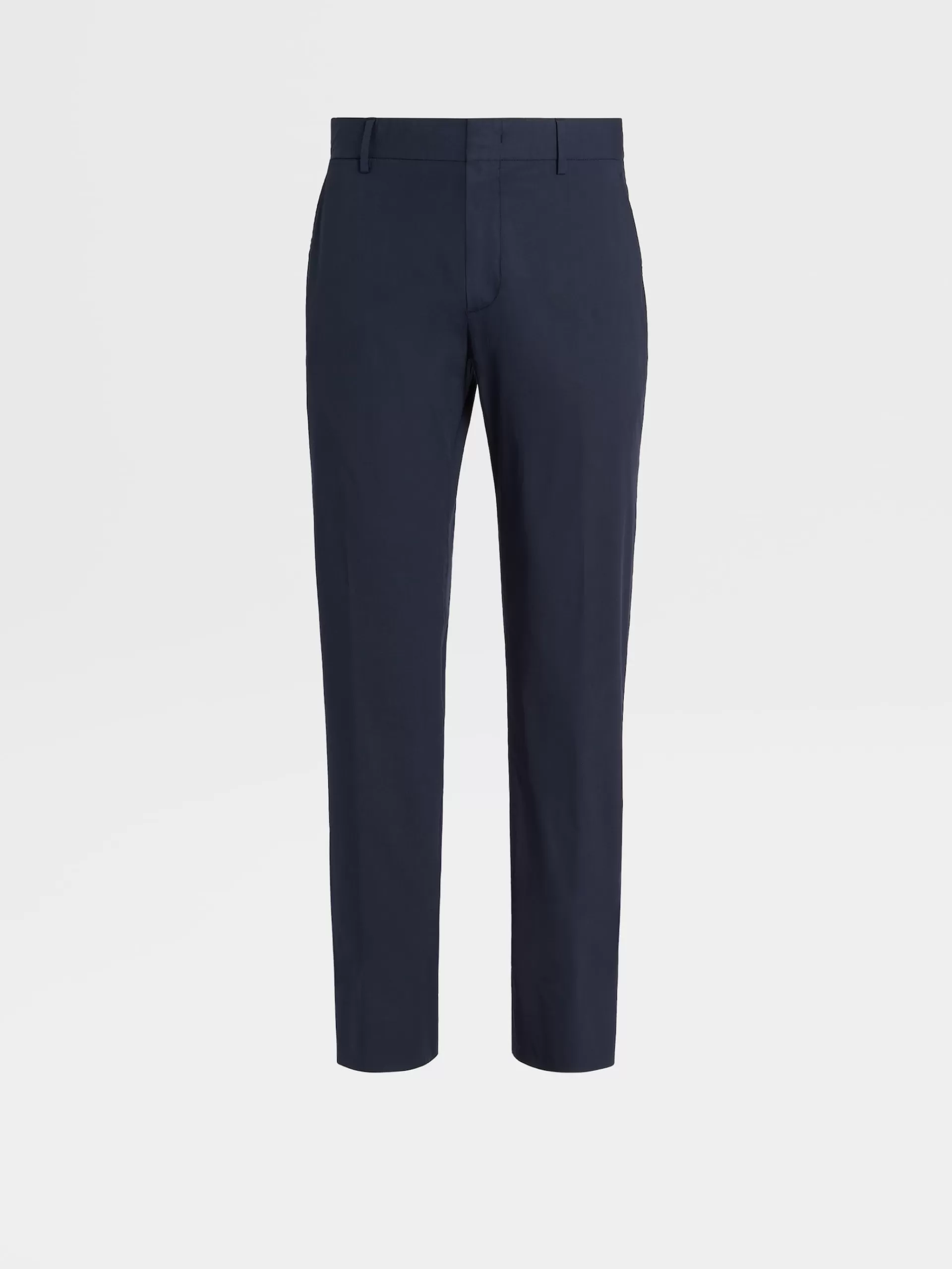 ZEGNA Calças^Calças No Tom Em Algodao Elastico Tela Vela Azul-Marinho