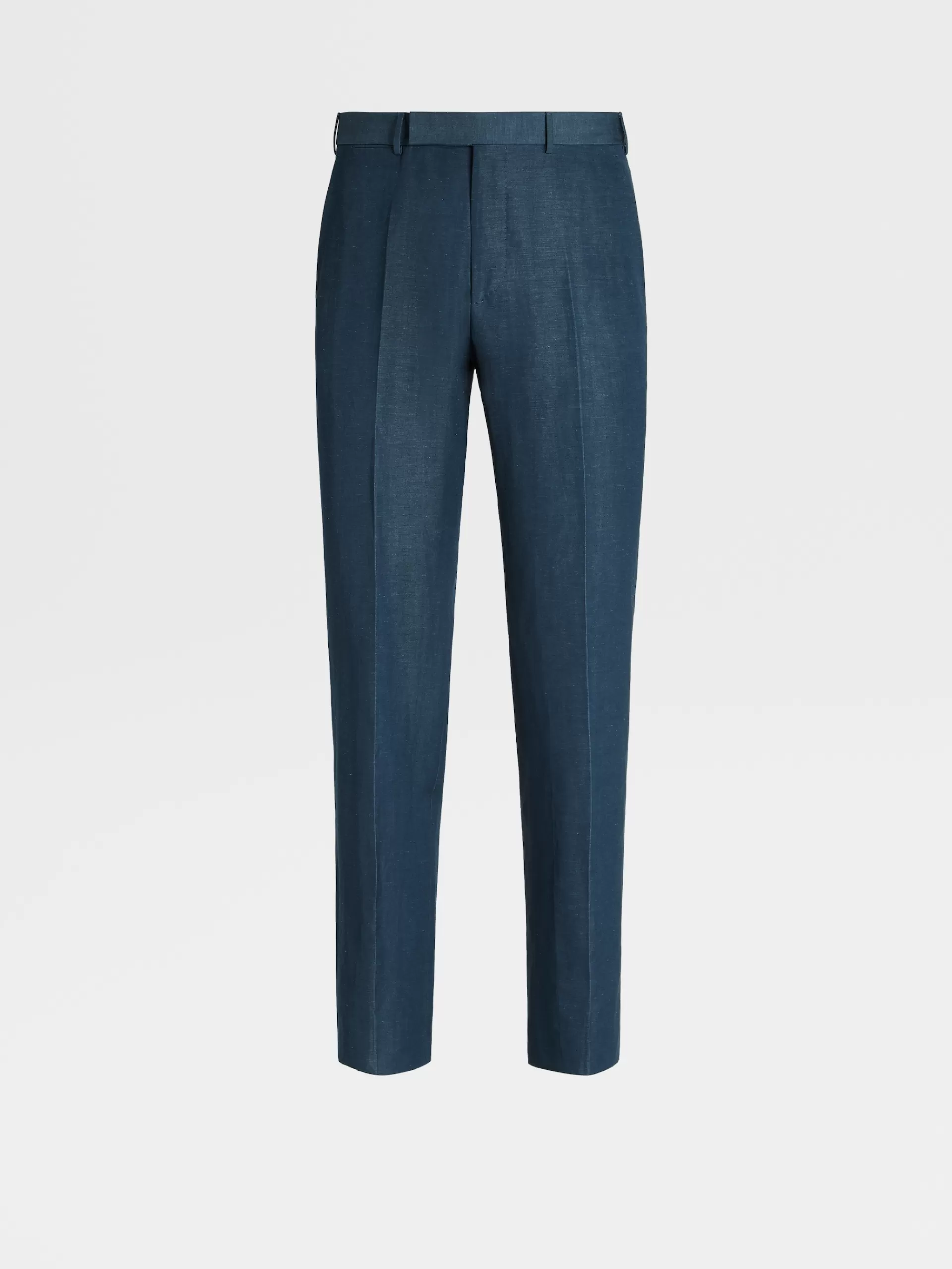 ZEGNA Calças^Calças No Tom Em La E Linho Trofeo™ Summer Azul-Petroleo Escuro