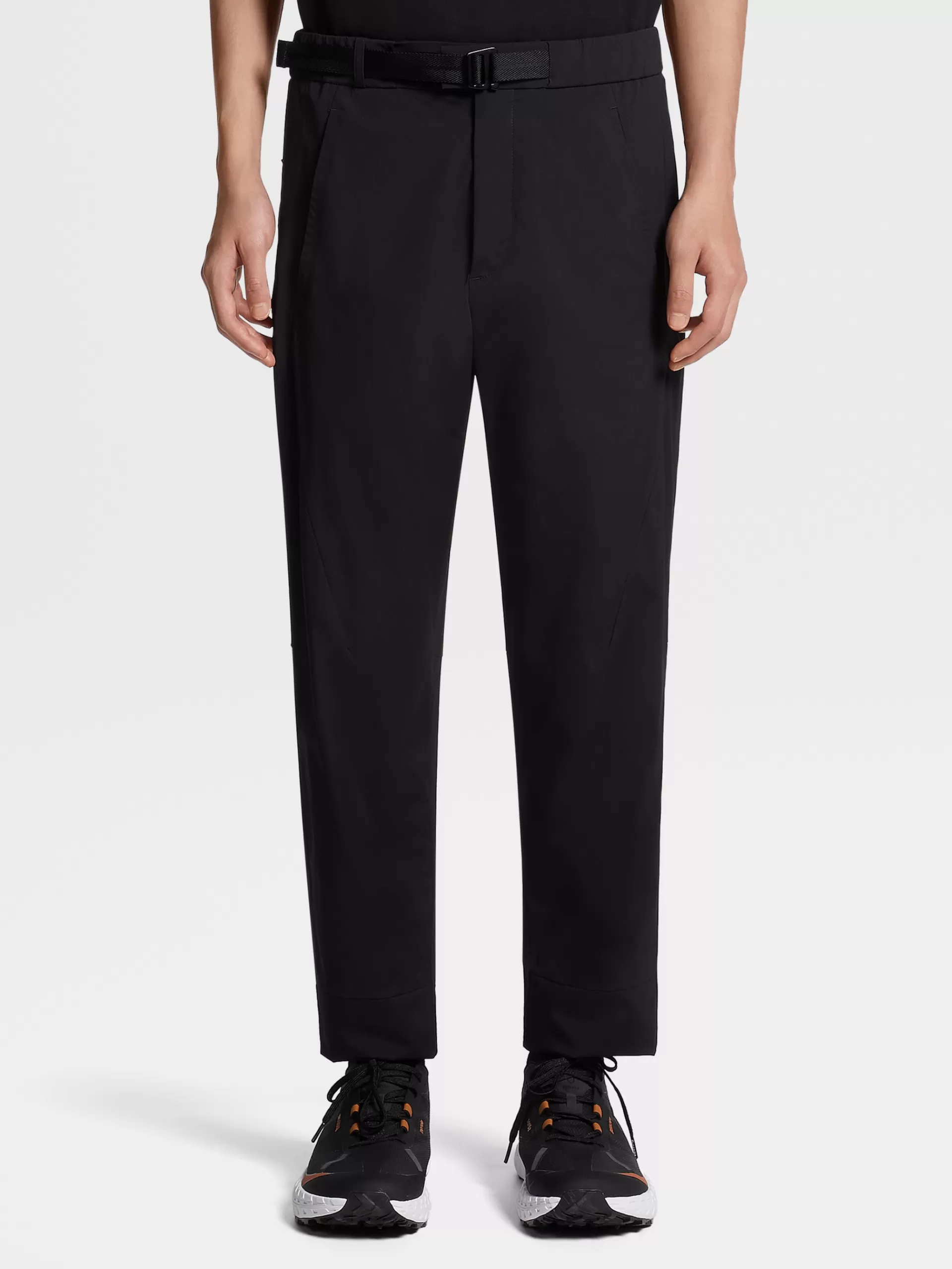 ZEGNA Calças^Calças Pretas Em Nylon Elastico Preto