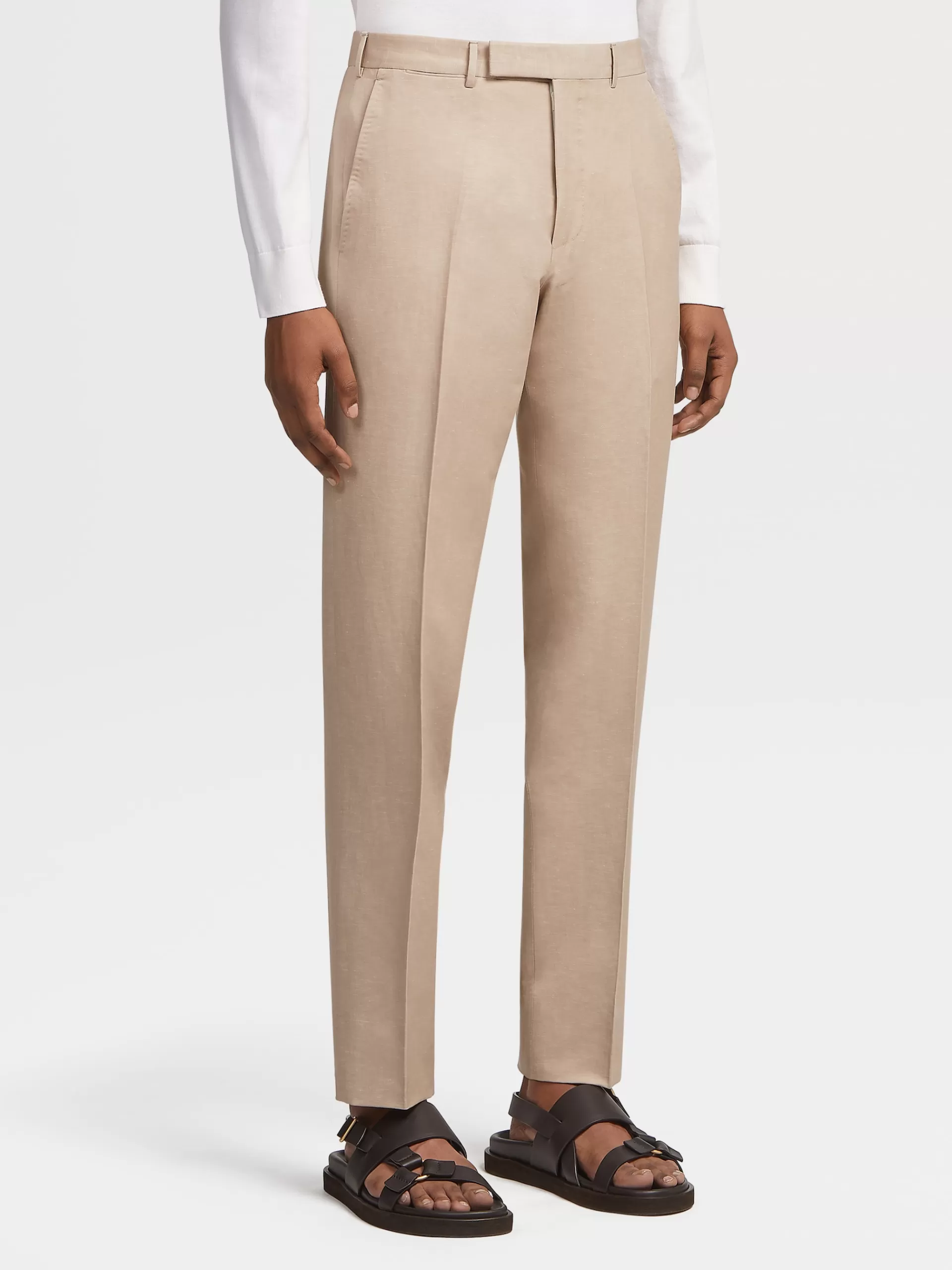 ZEGNA Calças^Calças S Em La E Linho Trofeo™ Summer Bege