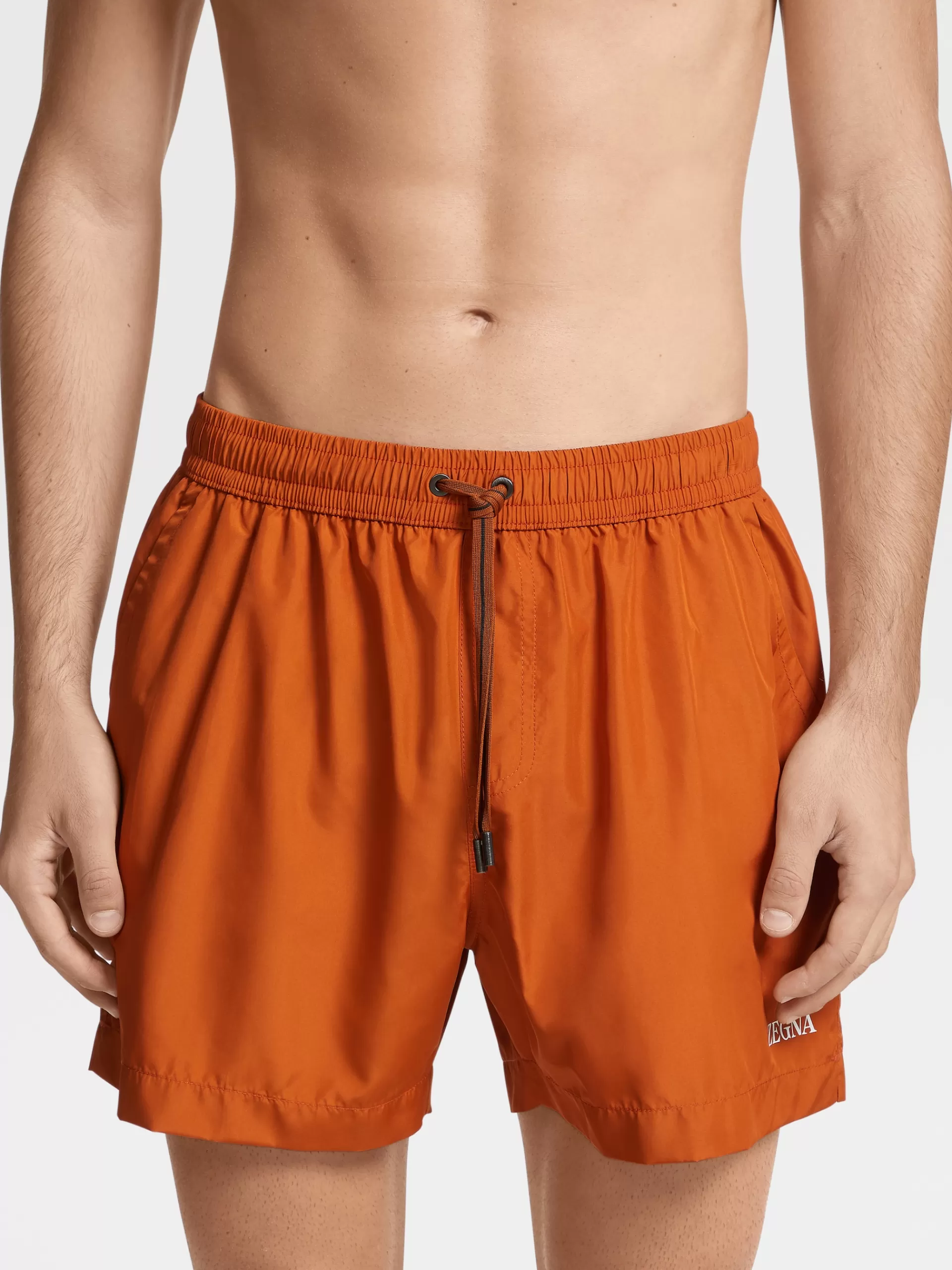 ZEGNA Moda Praia^Calcoes De Banho Em Tecido Tecnico Laranja