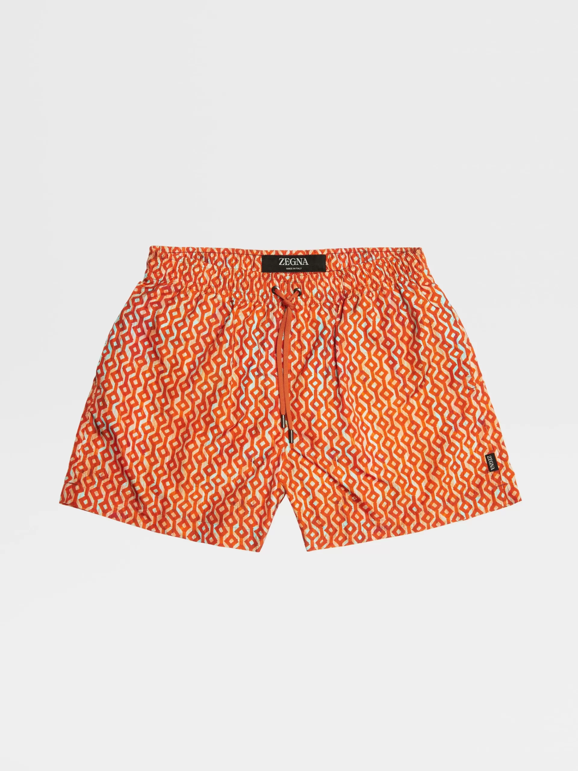 ZEGNA Moda Praia^Calcoes De Banho Em Tecido Tecnico Estampado Laranja