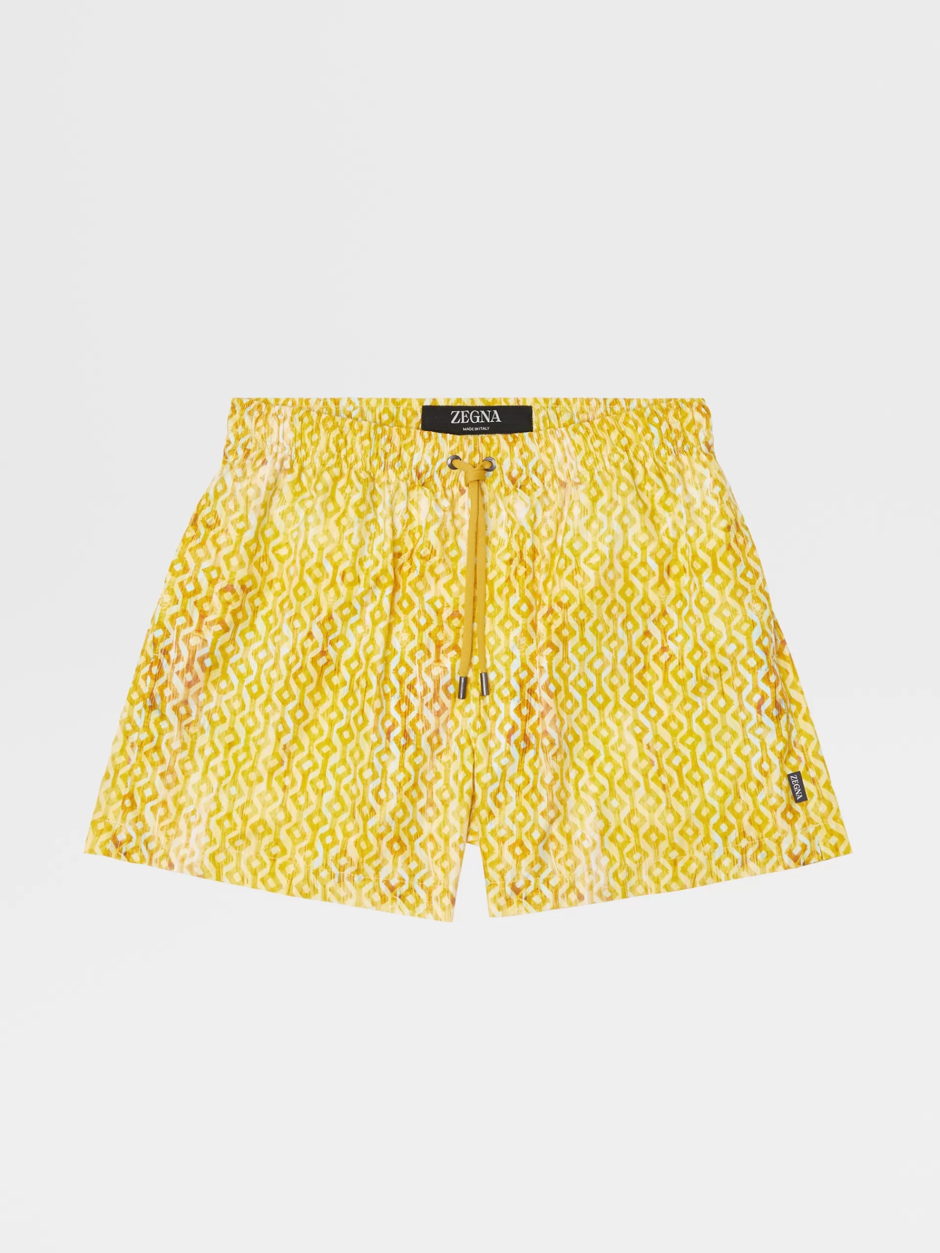ZEGNA Moda Praia^Calcoes De Banho S Em Tecido Tecnico Estampado Amarelo