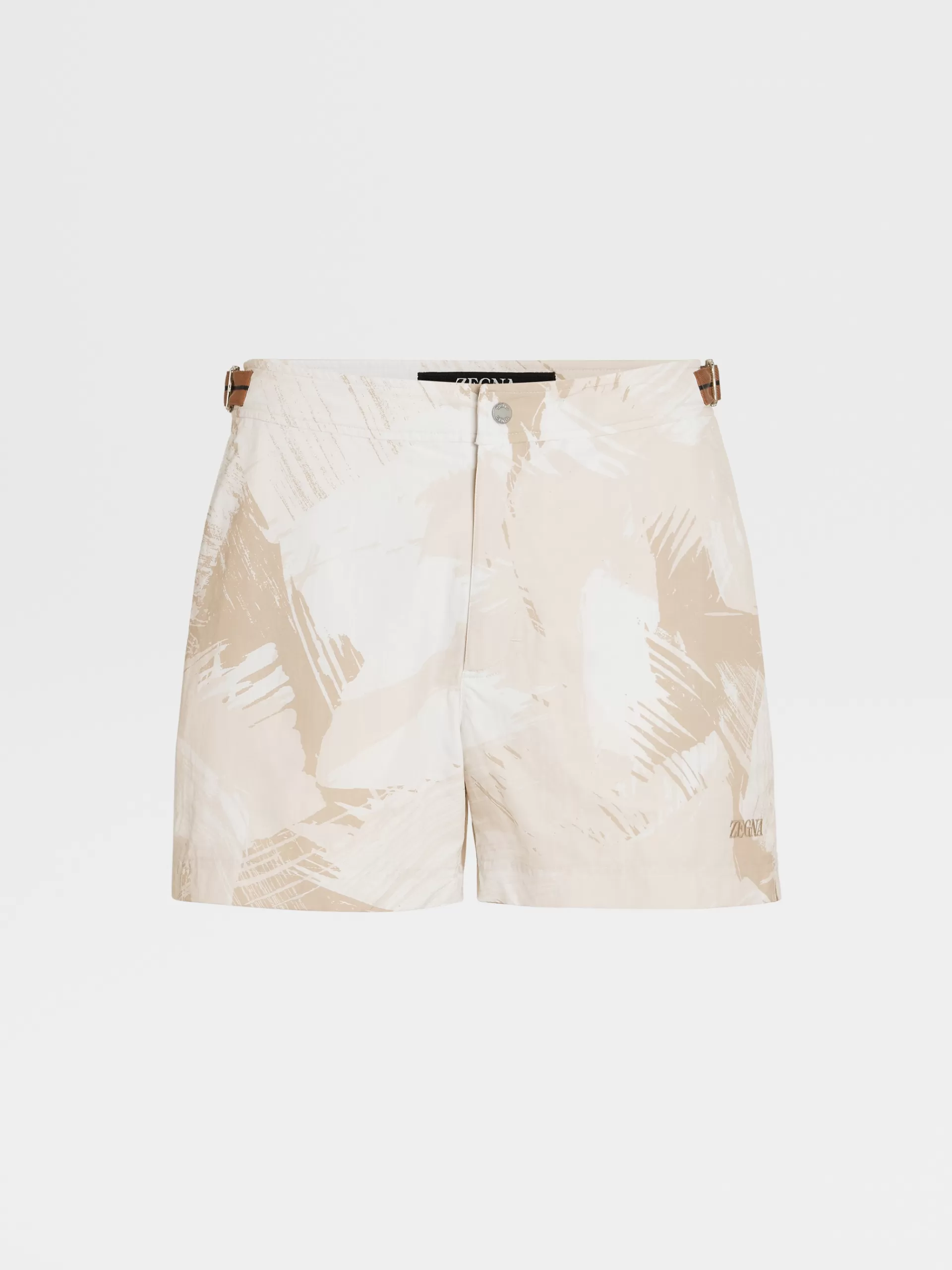 ZEGNA Moda Praia^Calcoes De Banho 232 Road Brand Mark Bege-Claro