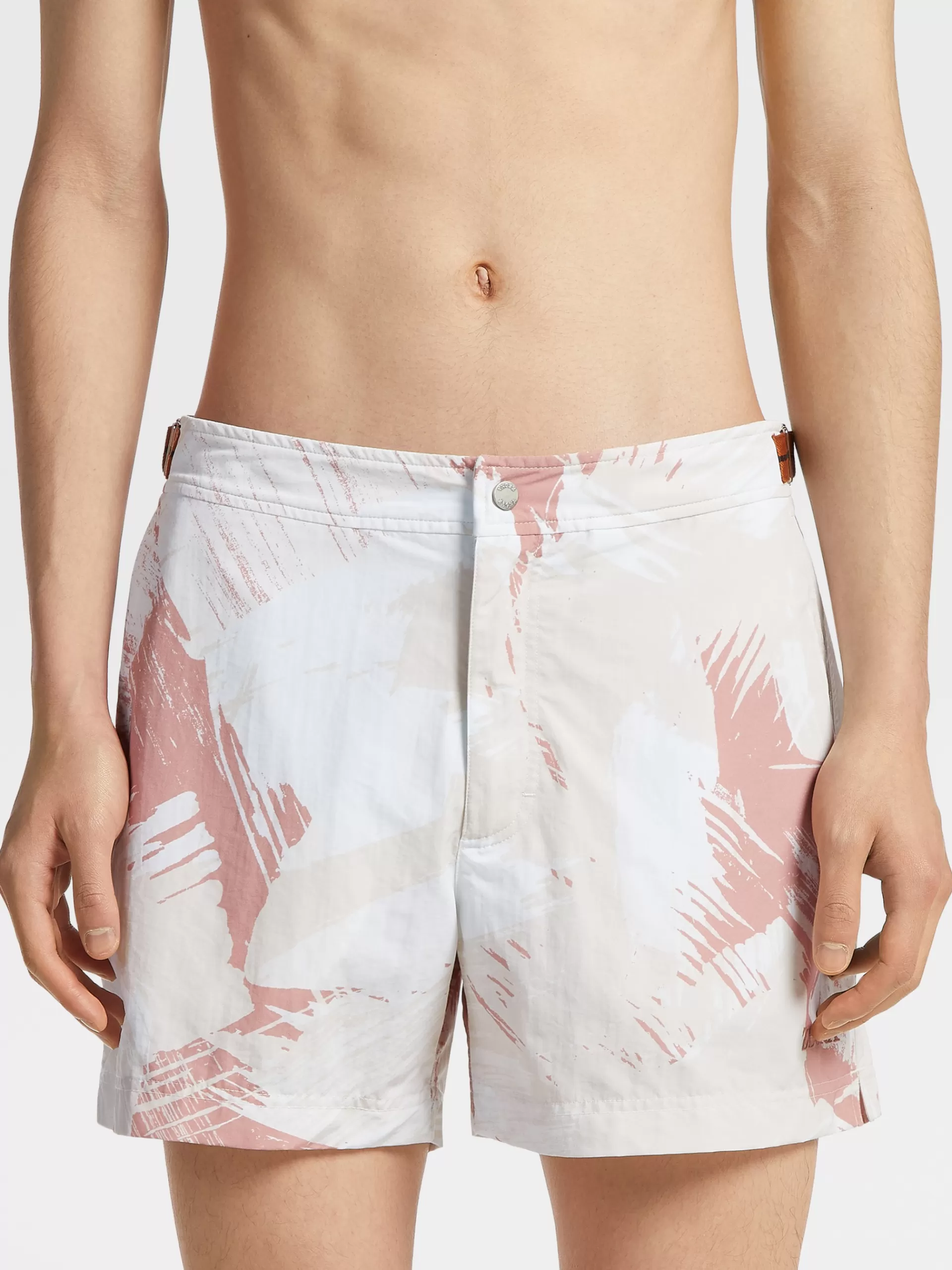ZEGNA Moda Praia^Calcoes De Banho 232 Road Brand Mark Rosa-Claro