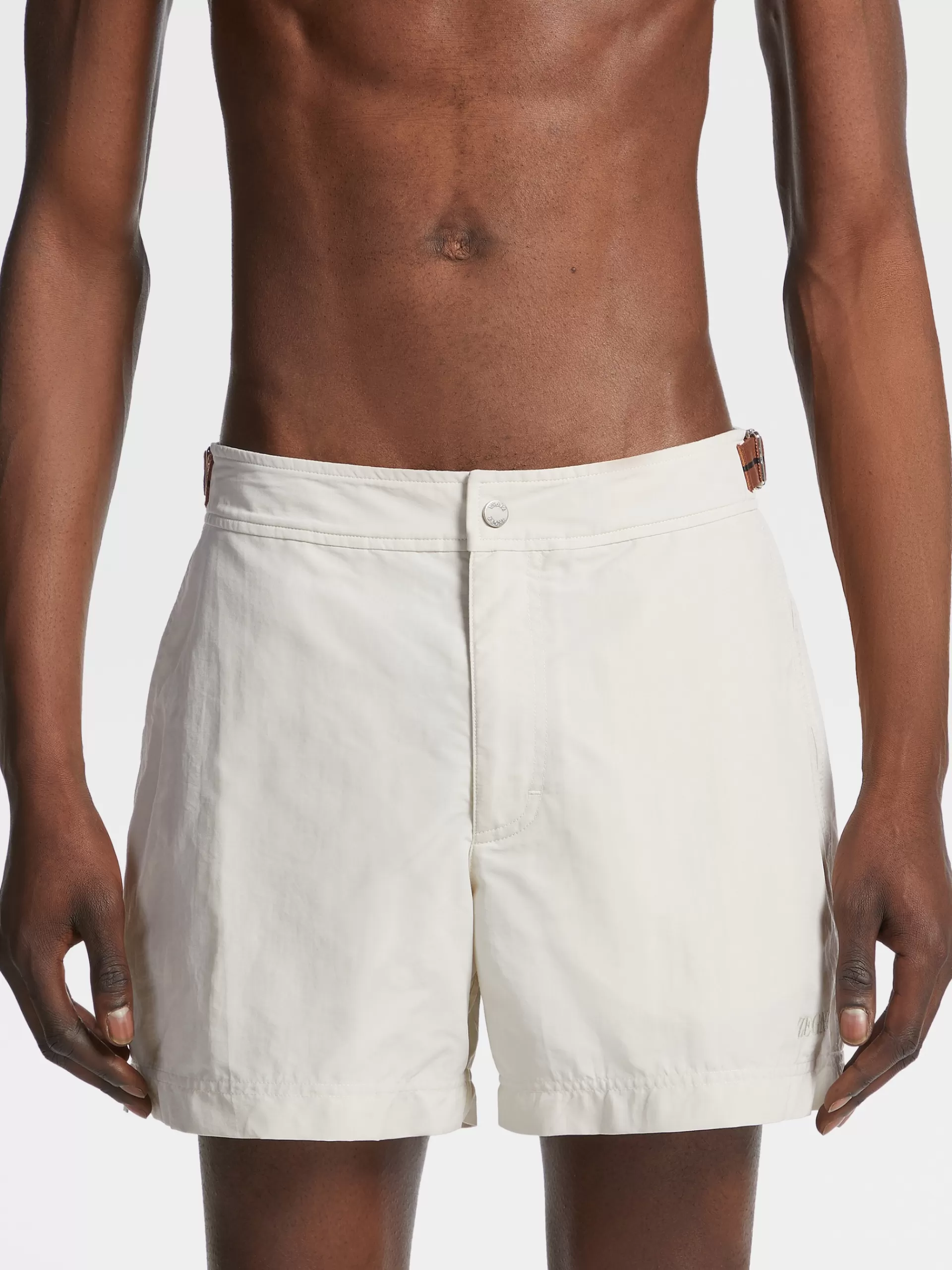 ZEGNA Moda Praia^Calcoes De Banho 232 Road Brand Mark Bege