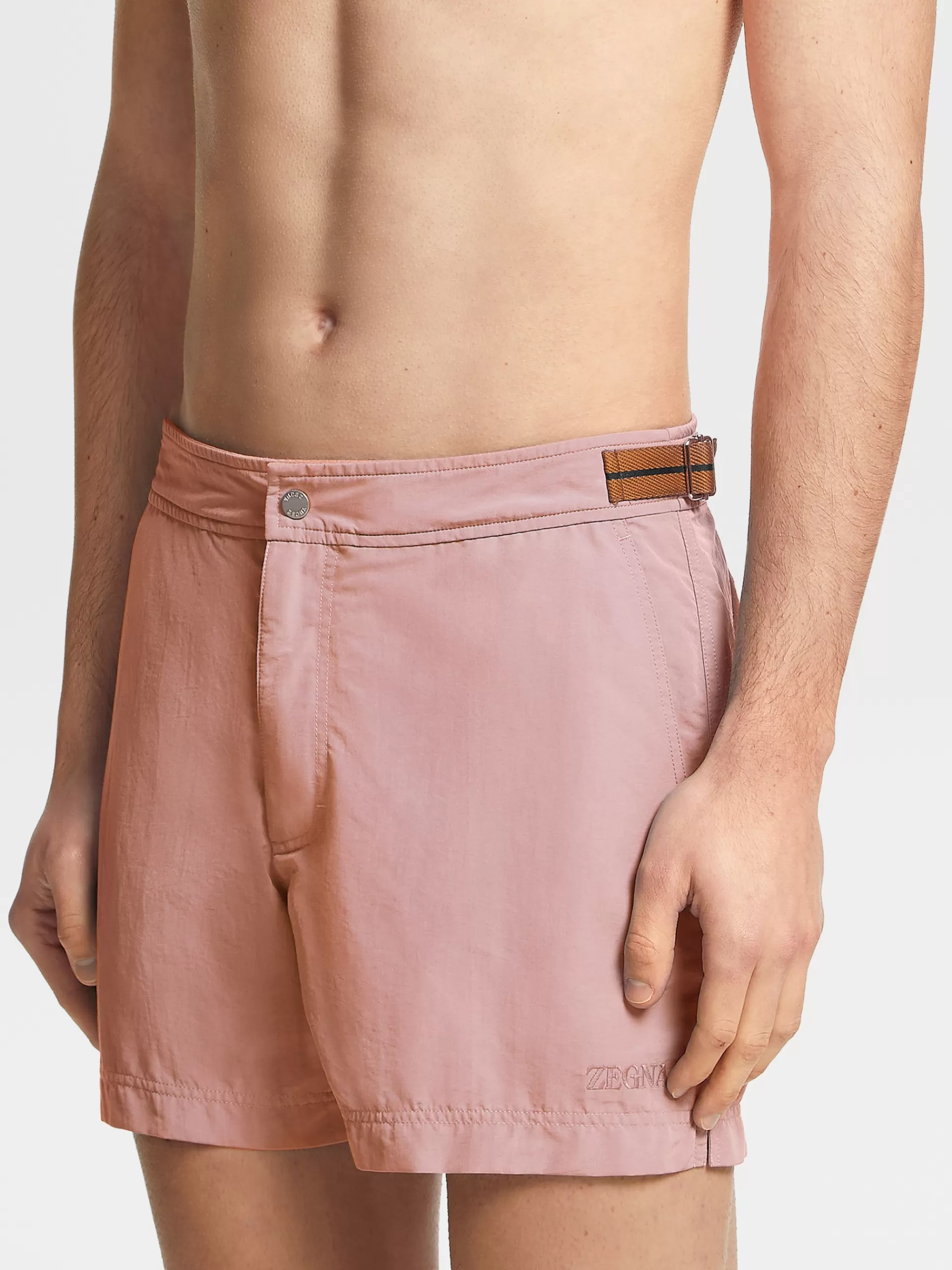 ZEGNA Moda Praia^Calcoes De Banho 232 Road Brand Mark Cor-De-Rosa