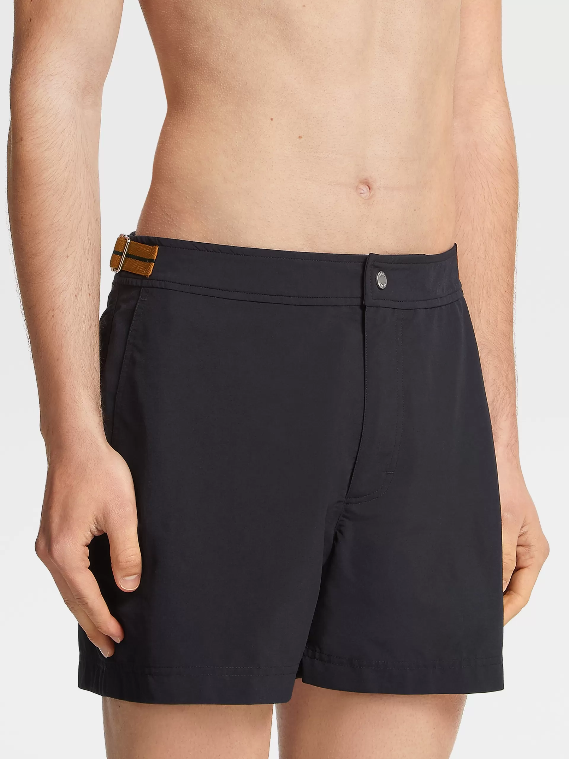 ZEGNA Moda Praia^Calcoes De Banho 232 Road Brand Mark Preto