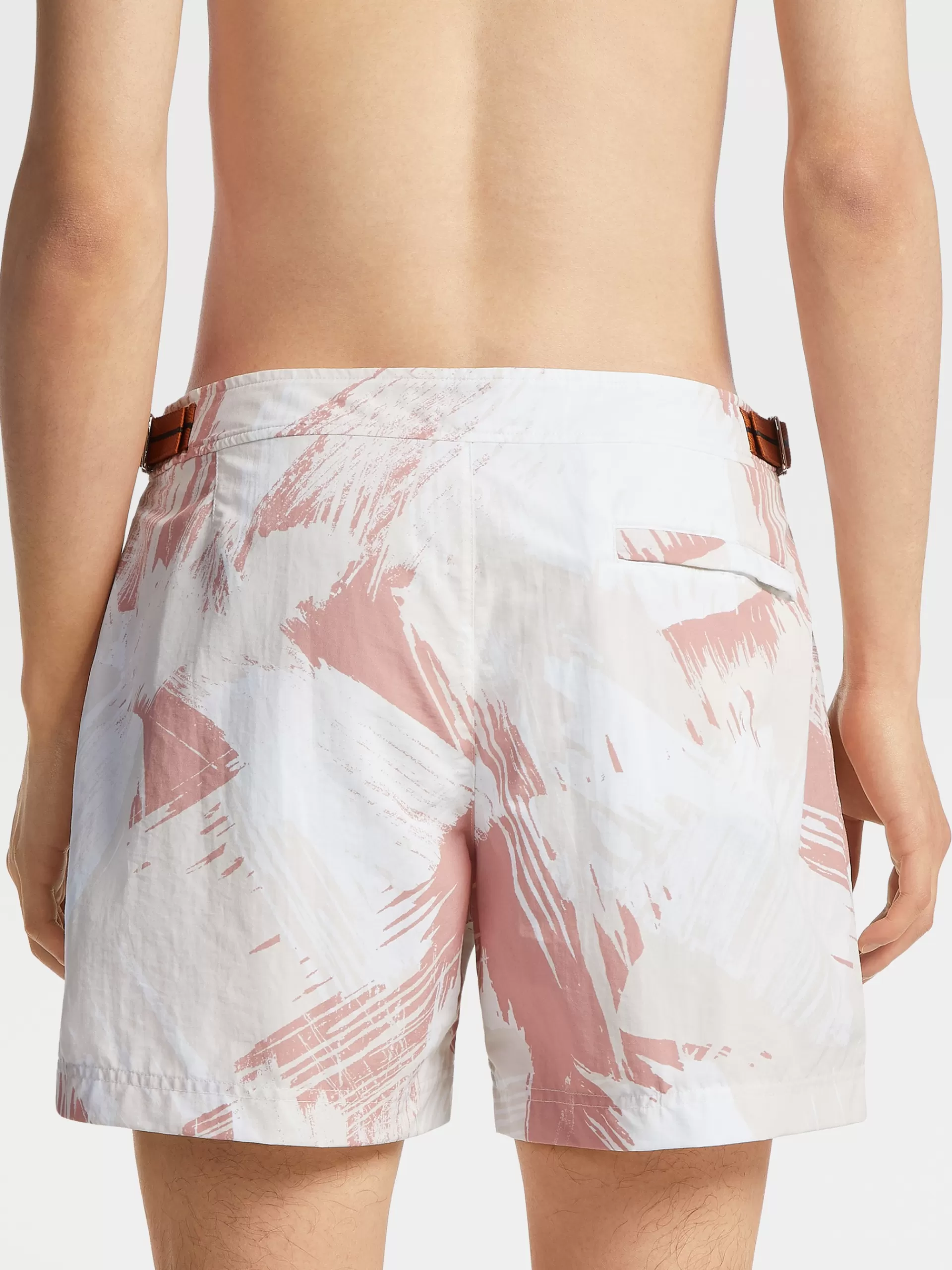 ZEGNA Moda Praia^Calcoes De Banho 232 Road Brand Mark Rosa-Claro