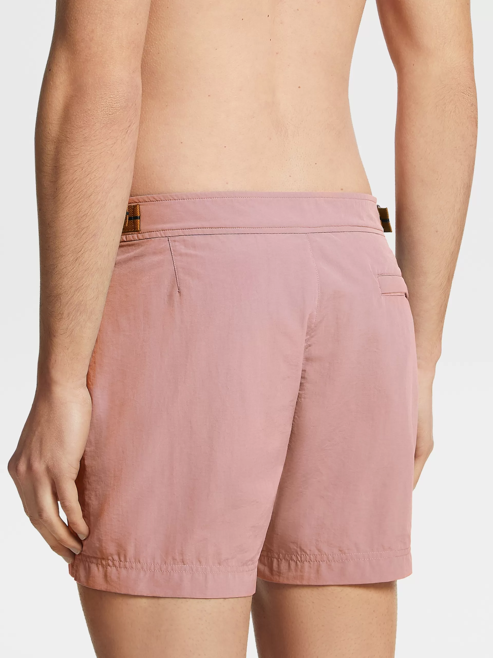 ZEGNA Moda Praia^Calcoes De Banho 232 Road Brand Mark Cor-De-Rosa