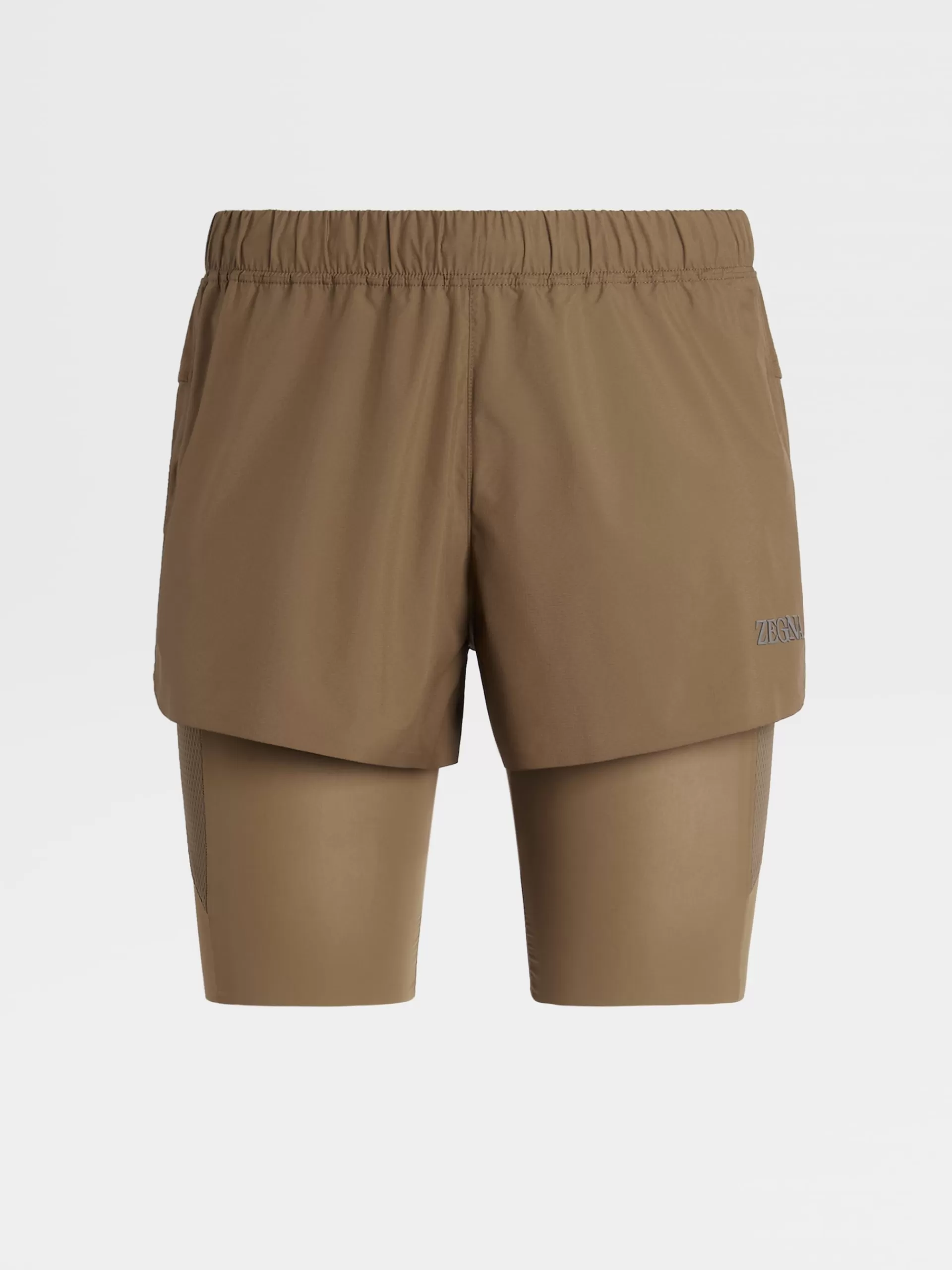 ZEGNA Roupa Desportiva^Calcoes De Corrida No Tom Em Tecido Tecnico #Usetheexisting™ Castanho-Claro