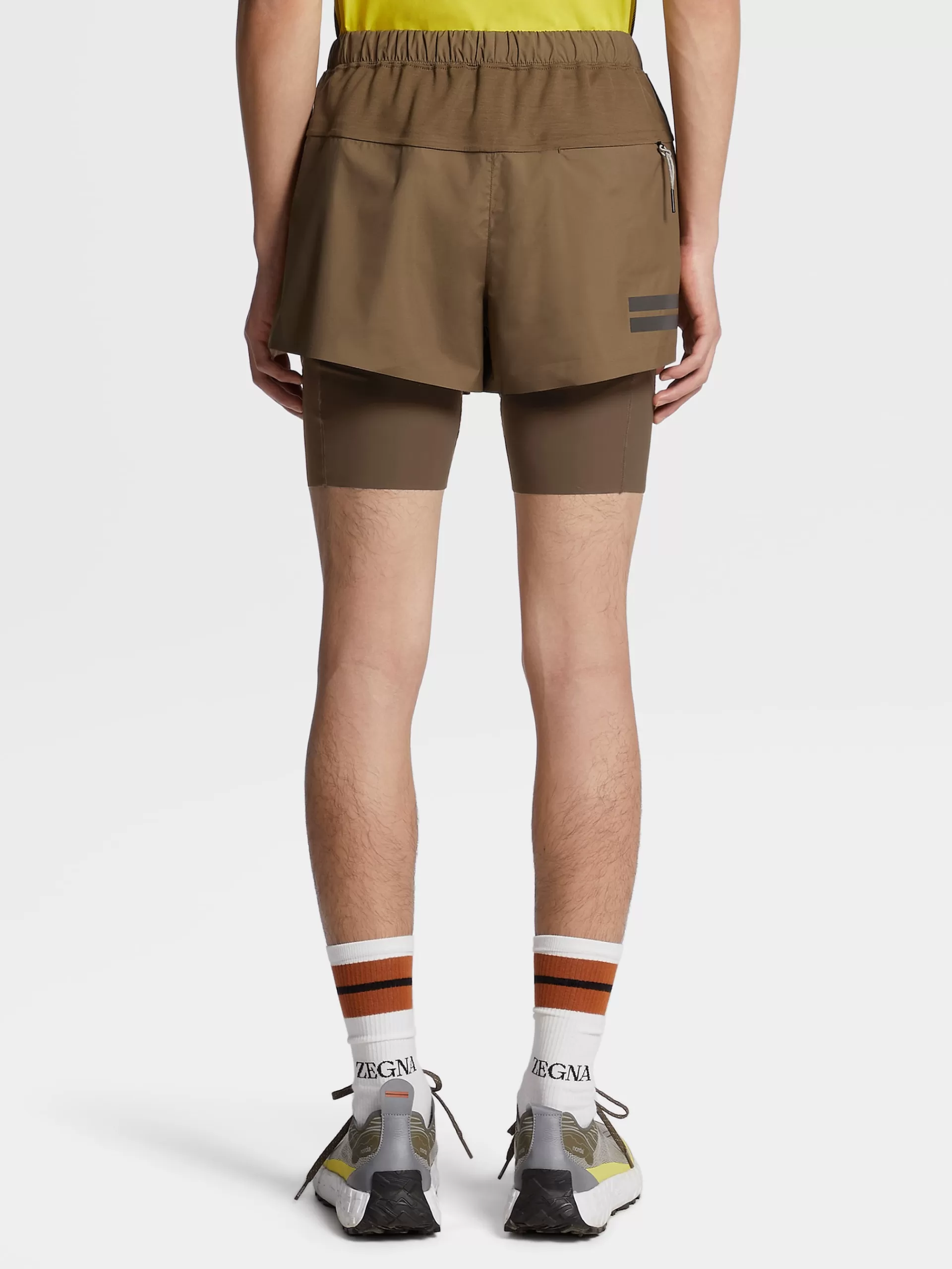 ZEGNA Roupa Desportiva^Calcoes De Corrida No Tom Em Tecido Tecnico #Usetheexisting™ Castanho-Claro