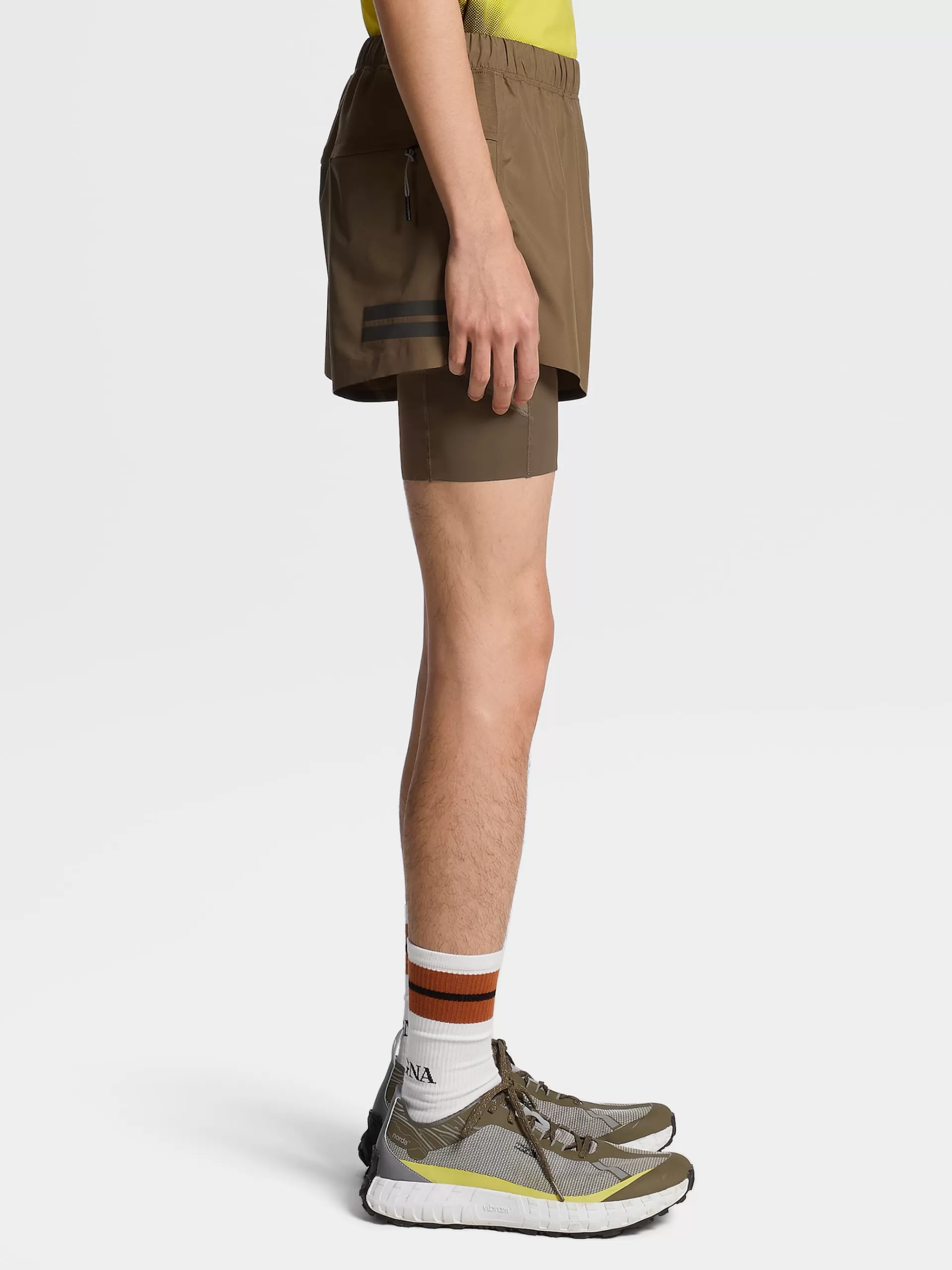 ZEGNA Roupa Desportiva^Calcoes De Corrida No Tom Em Tecido Tecnico #Usetheexisting™ Castanho-Claro
