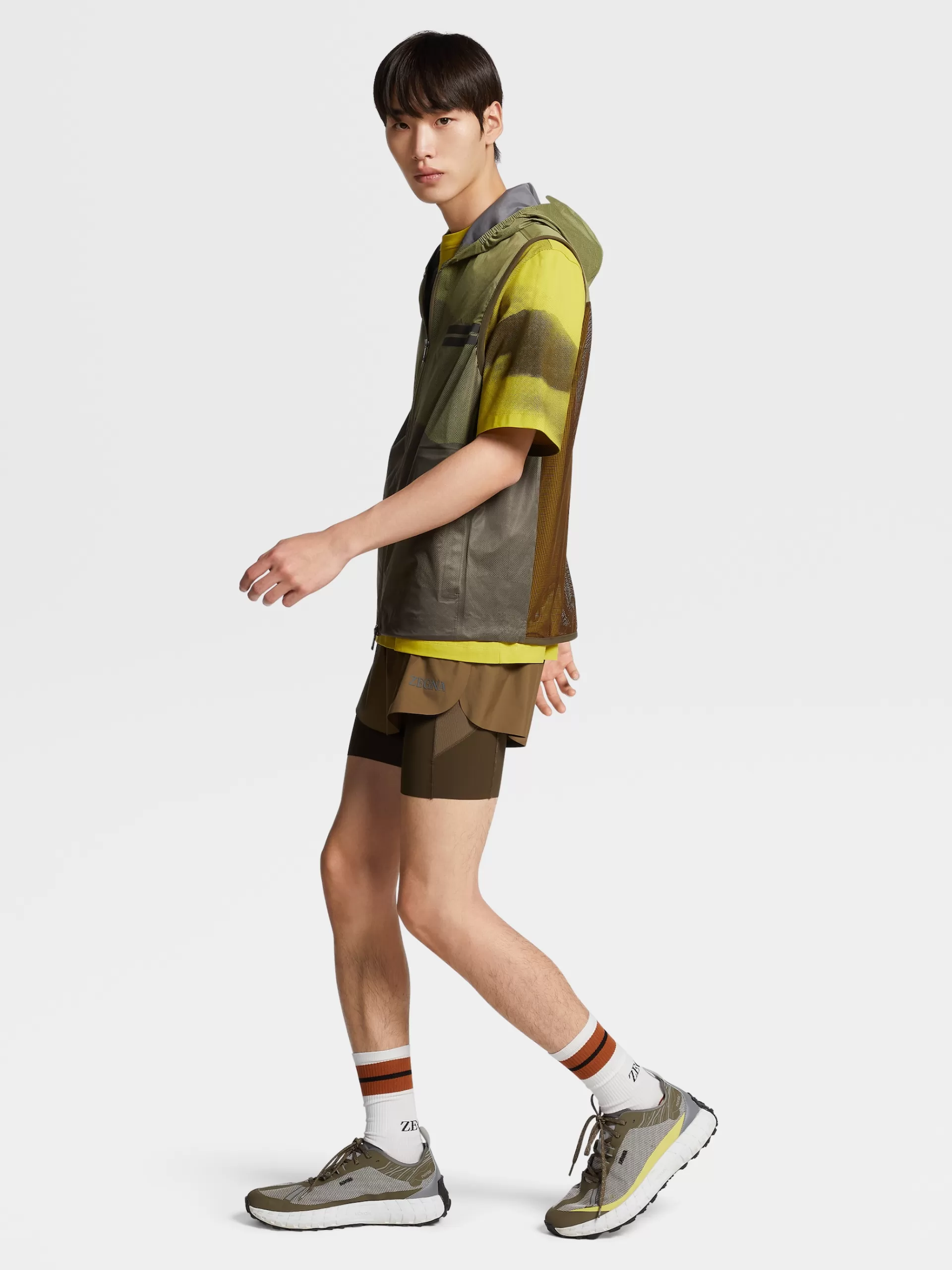 ZEGNA Roupa Desportiva^Calcoes De Corrida No Tom Em Tecido Tecnico #Usetheexisting™ Castanho-Claro